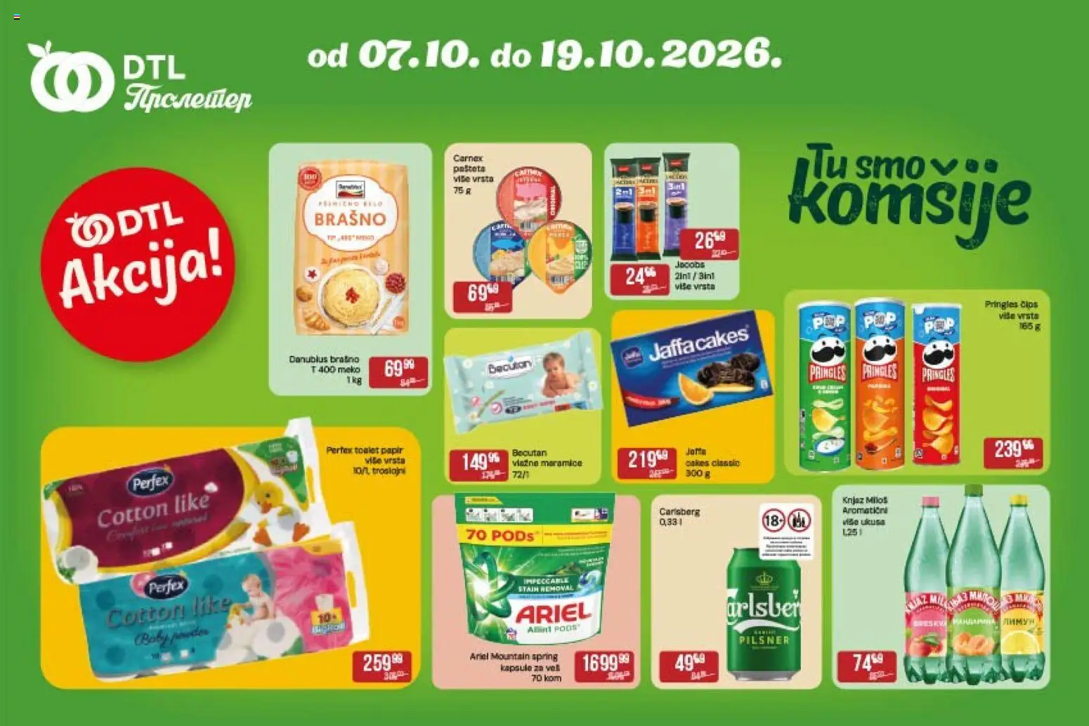 Metalac Proleter katalog - važi od 07.10.2026 | Strana: 1 | Proizvode: Maramice, Ariel, Kapsule, Pašteta