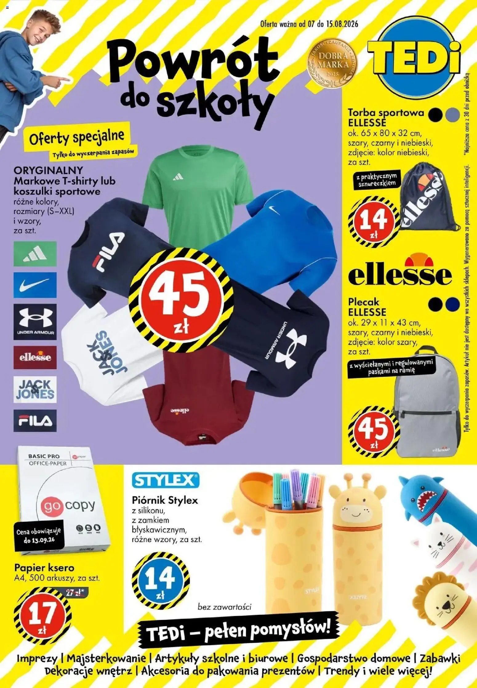 TEDi - Tedi Powrót do szkoły | Strona: 1 | Produkty: Zabawki, Torba, Piórnik, Papier ksero