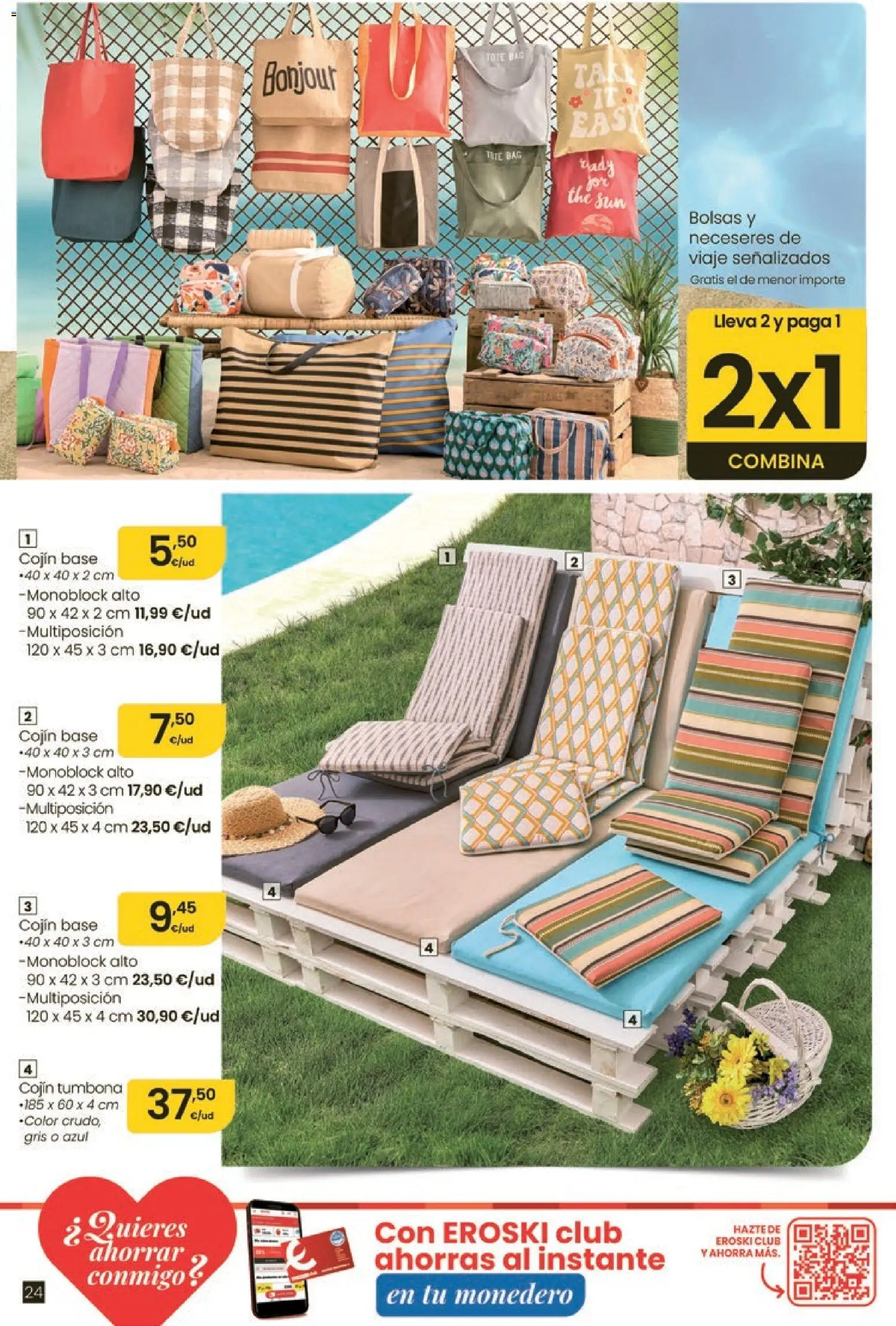 Eroski Oh! Oferta Pontevedra │ válido desde el 11.06.2026 | Página: 24 | Productos: Tumbona, Cojín