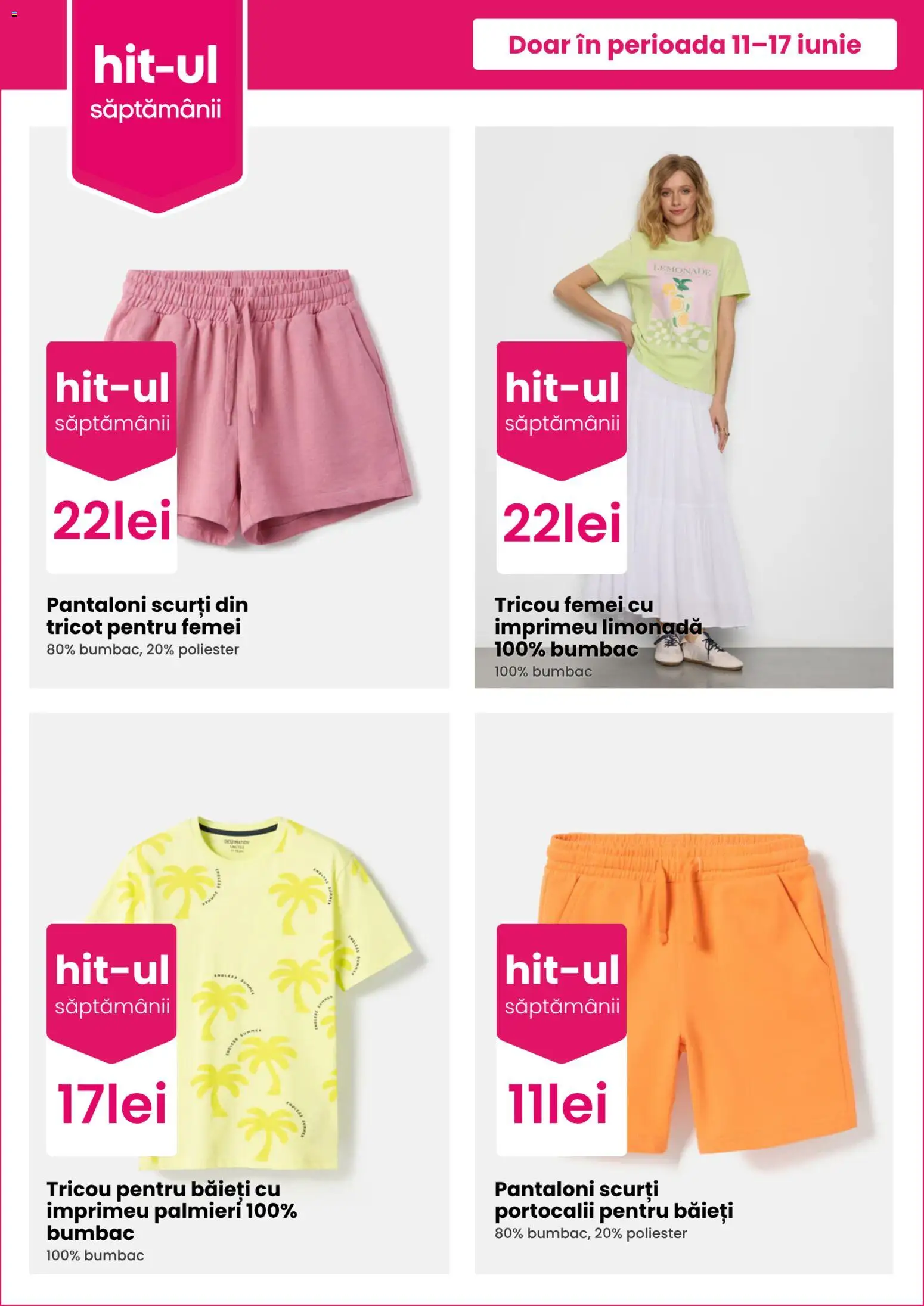 Noul catalog Pepco – valabil de la 11.06.2026 | Pagină: 3 | Produse: Sıcak su torbası, Tricou, Pantaloni, Pantaloni scurți