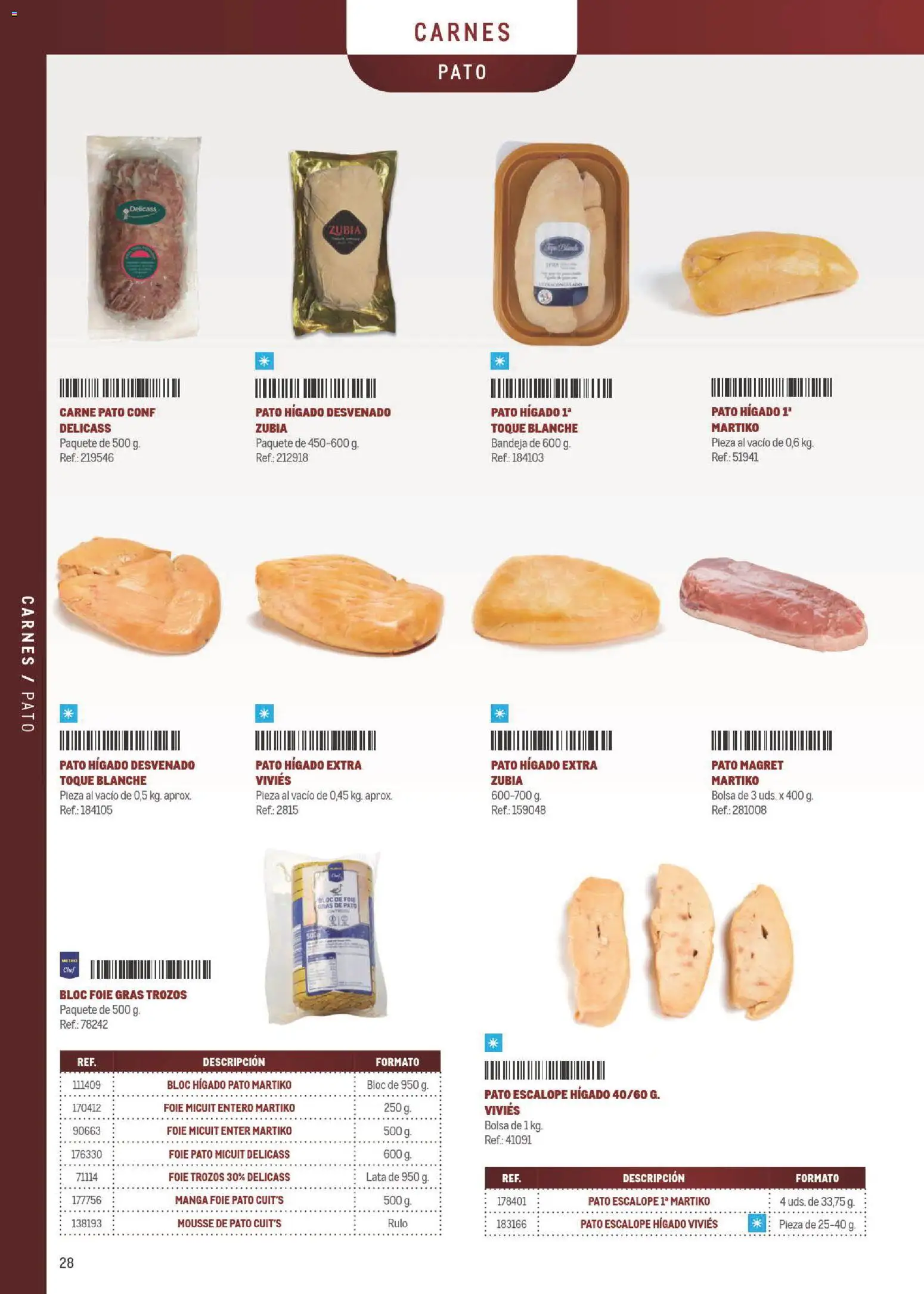 Makro Especial Carta y Menú │ válido desde el 06/07/2026 | Página: 28 | Productos: Mousse, Bolsa, Bandeja