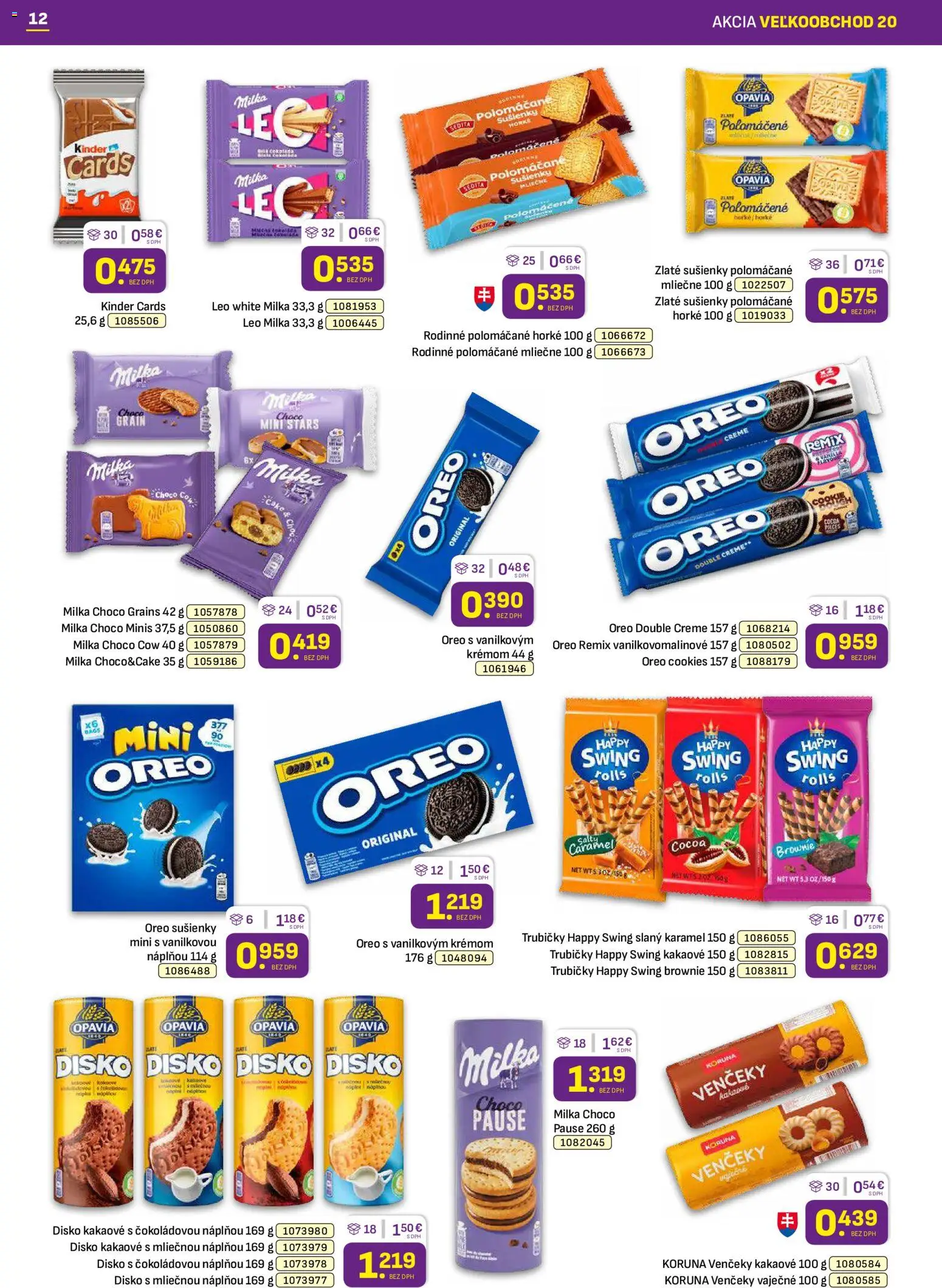 Nové Libex akcie – leták je platný od 05.10.2026 | Strana: 12 | Produkty: Venčeky, Sušienky, Kinder, Trubičky