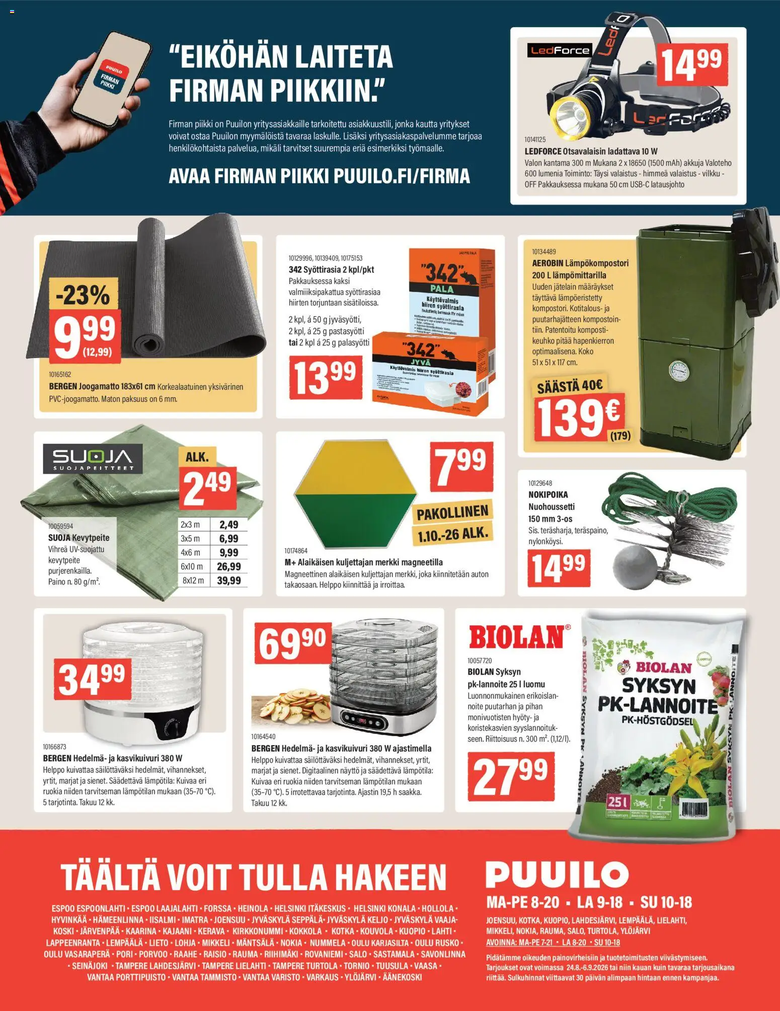 Puuilo tarjoukset – voimassa 24/08/2026 alkaen | Sivu: 16 | Tuotteet: Komposti, Näyttö