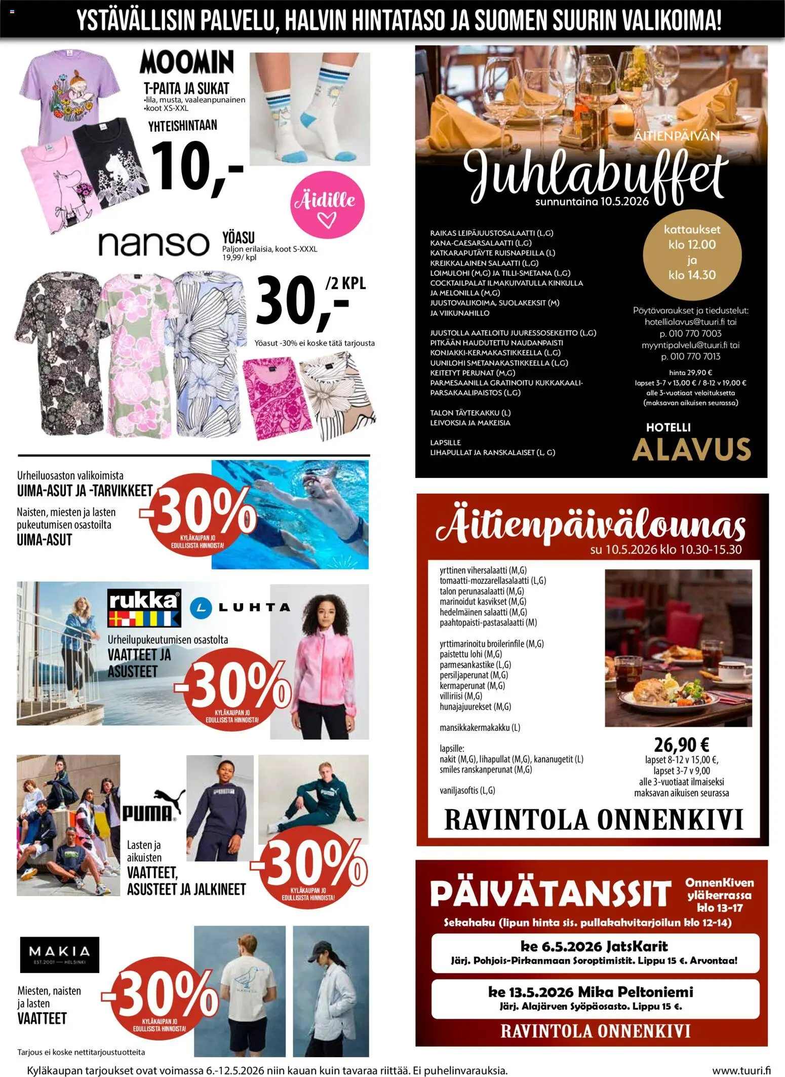 Tuuri tarjoukset – voimassa 06.05.2026 alkaen | Sivu: 4 | Tuotteet: Lohi, Vaatteet, Perunasalaatti, Kukkakaali