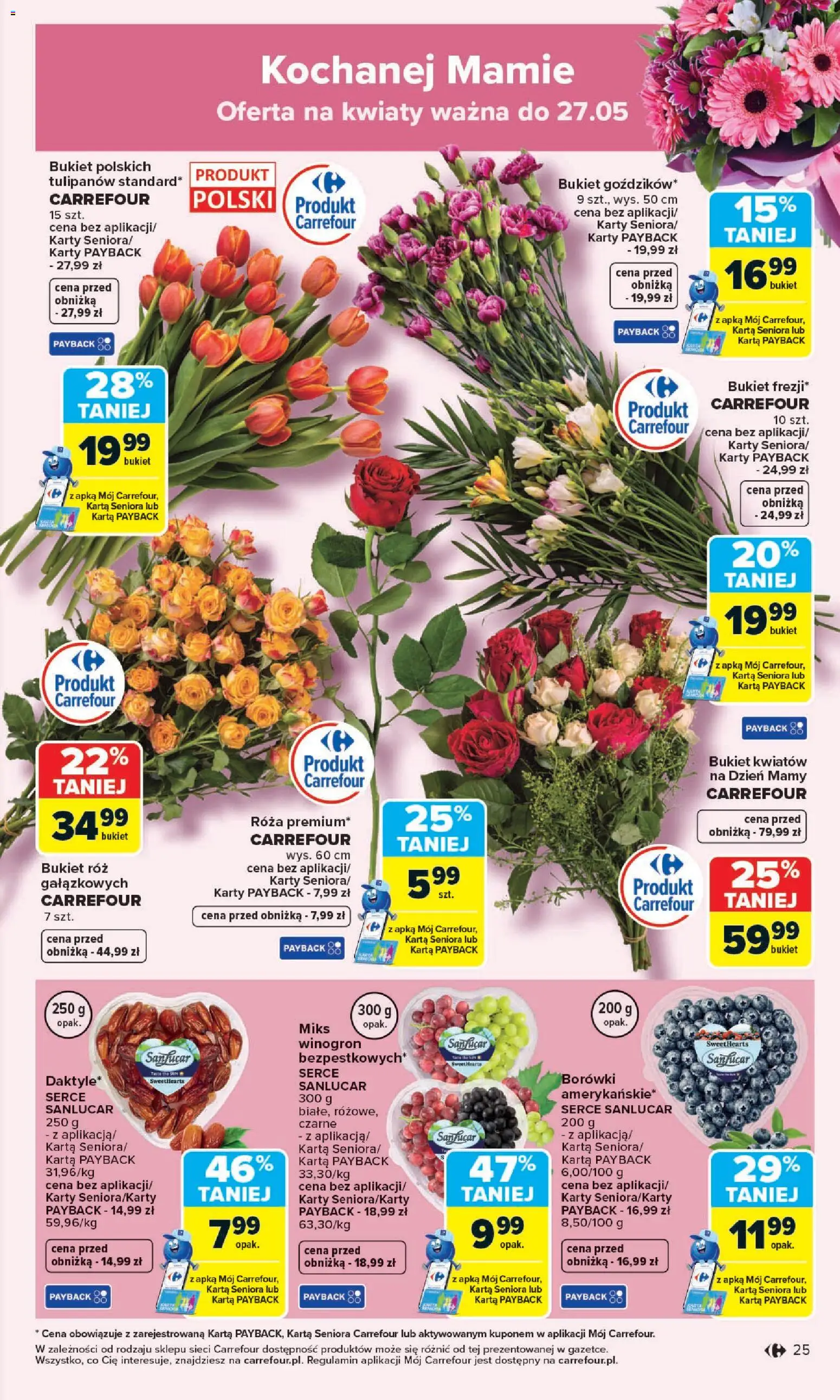 Carrefour gazetka - Zmieniliśmy Się Dla Ciebie od 25.05.2026 | Strona: 25 | Produkty: Karta, Róż, Kwiaty