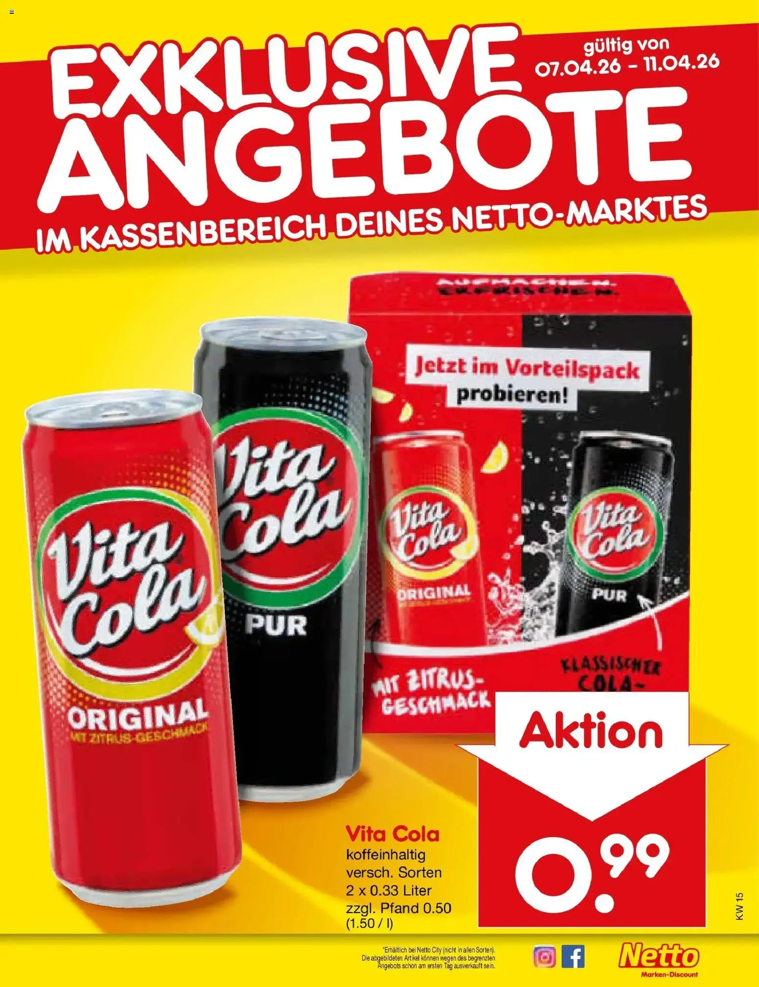 Netto Marken-Discount Prospekt Bad Friedrichshall	 – gültig ab 07.04.2026 | Seite: 25 | Produkte: Cola, Vita cola