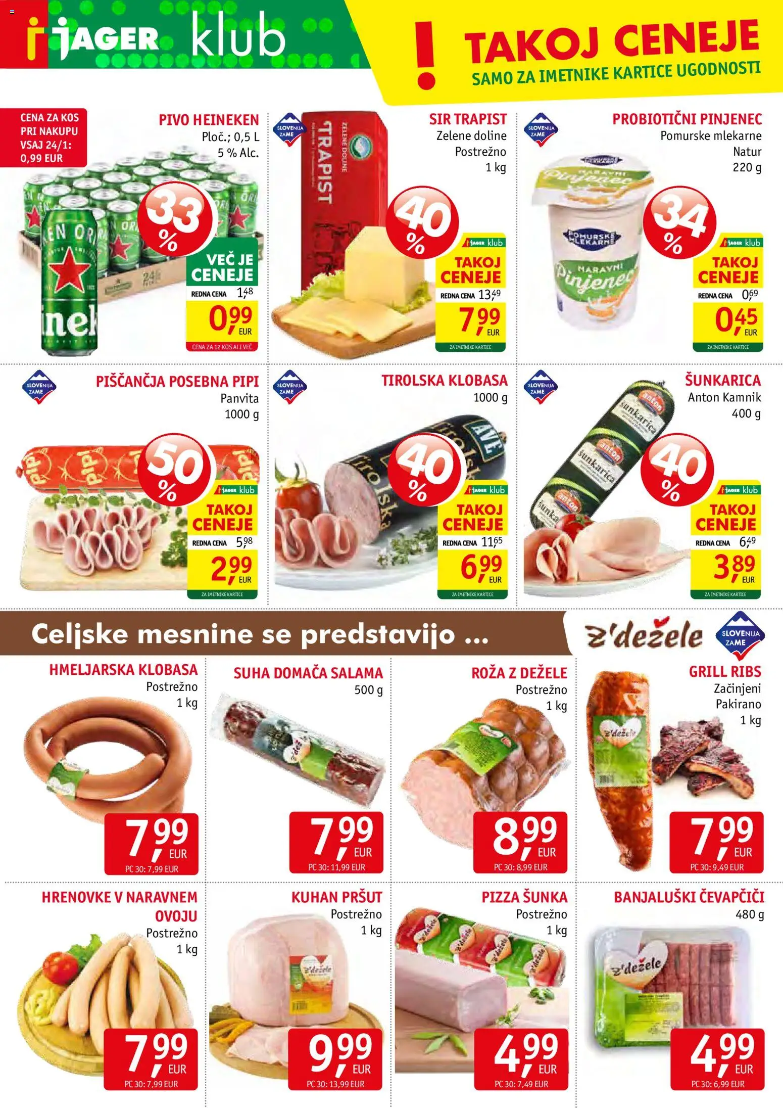 Novi Jager katalog ponudbe – veljaven od 24.06.2026 | Stran: 4 | Izdelki: Falafel, Pršut, Sir, Pivo
