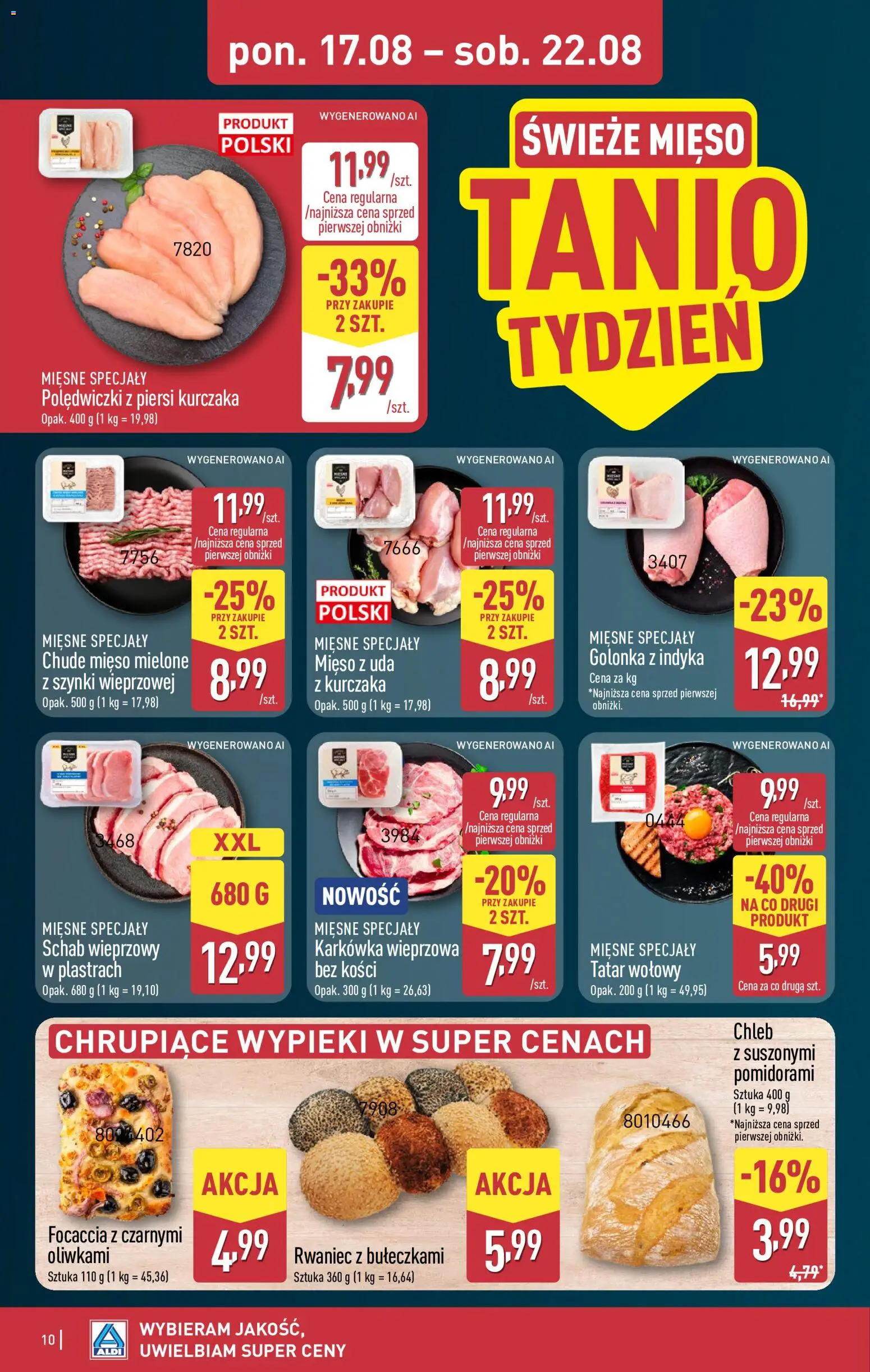 Aldi Polsko leták od 17.08.2026 | Strana: 10 | Produkty: Chléb, Focaccia
