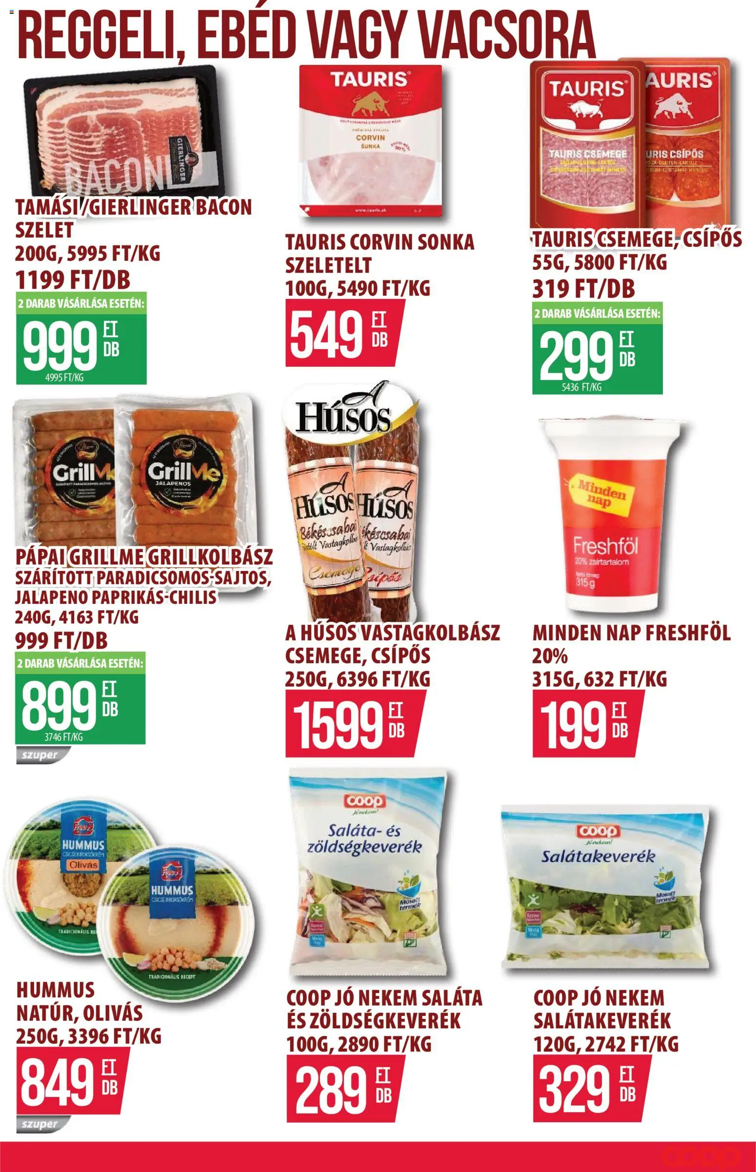 COOP Szolnok akciós ujság - amely érvényes a következő dátumtól: 07.05.2026 | Oldal: 4 | Termékek: Zöldségkeverék, Grillkolbász, Grill, Saláta