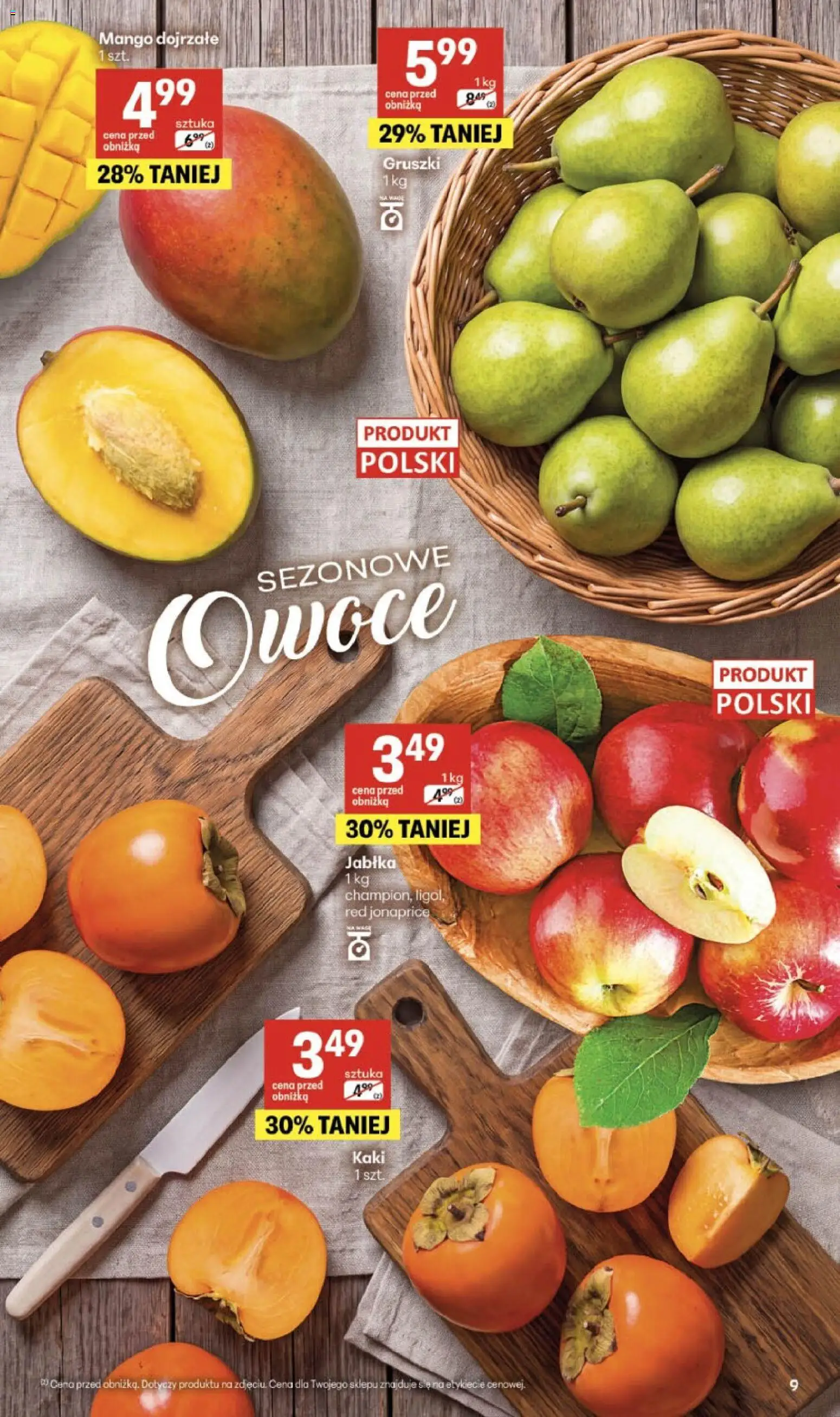 Delikatesy Centrum gazetka od 15.10.2026 | Strona: 9 | Produkty: Mango, Gruszki, Jabłka, Owoce