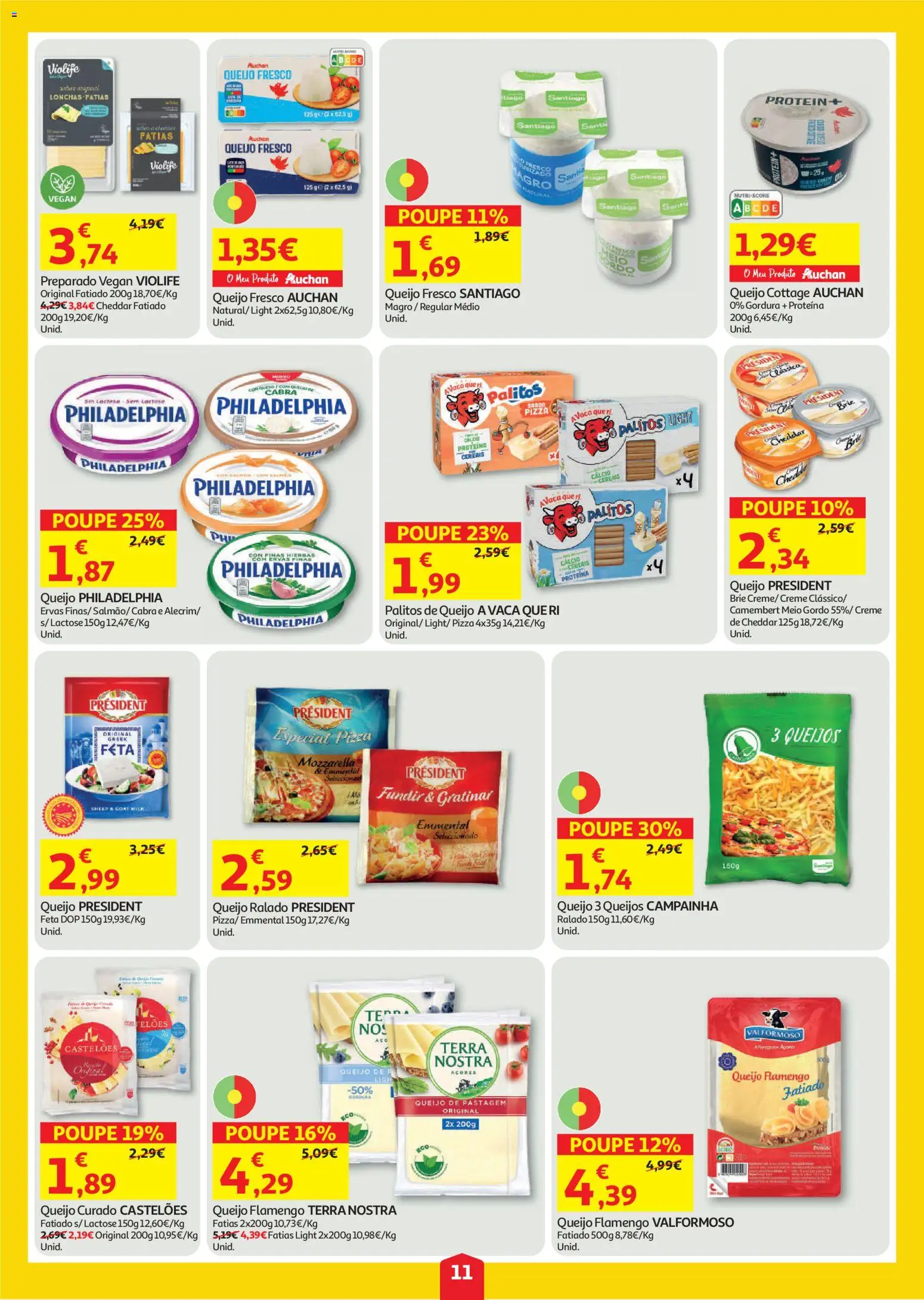 Auchan folheto │ válido de 30/07/2026 | Página: 11 | Produtos: Queijo cottage, Campainha, Queijo, Creme