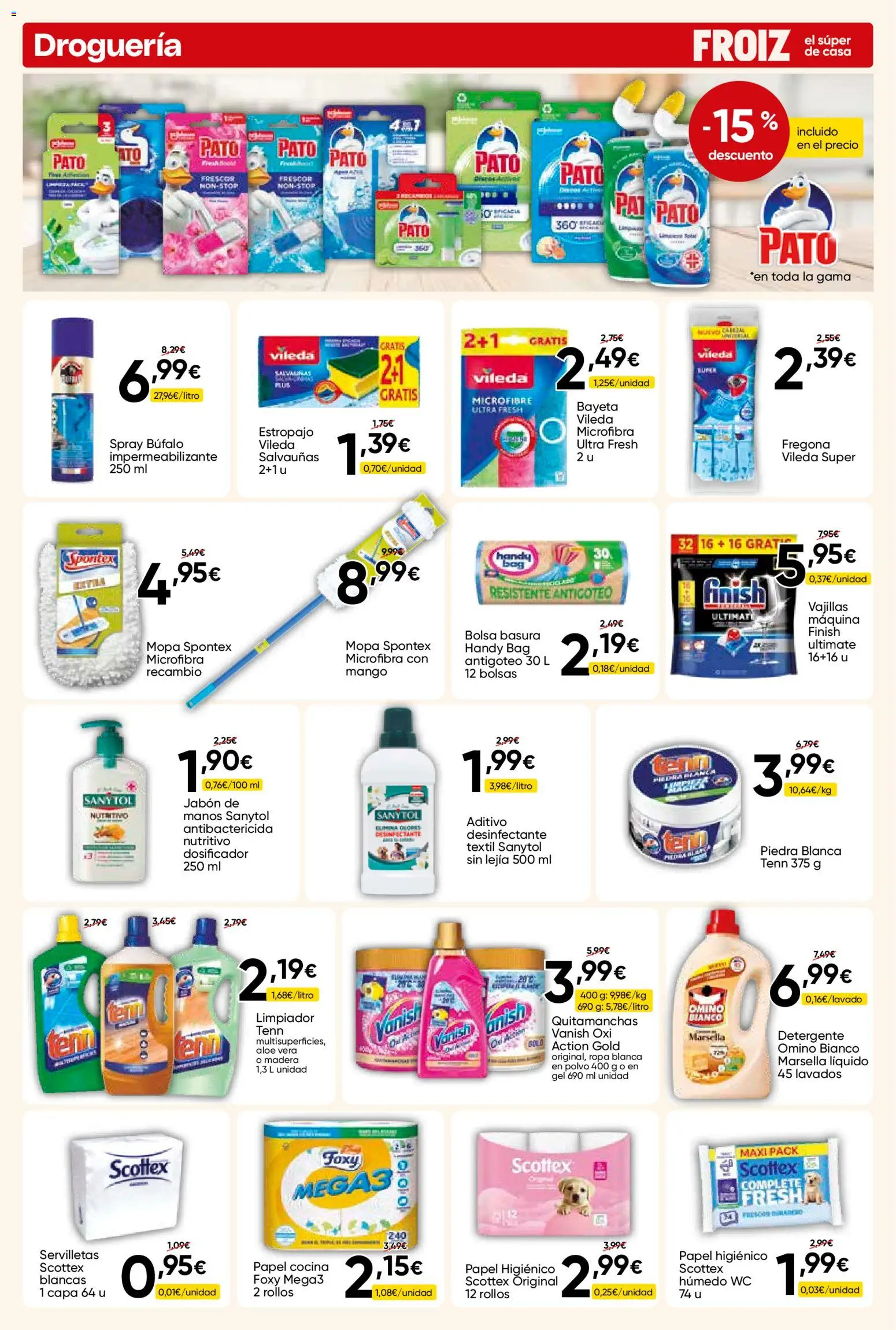 Froiz folleto │ válido desde el 15/10/2026 | Página: 18 | Productos: Quitamanchas, Detergente, Mopa, Cocina