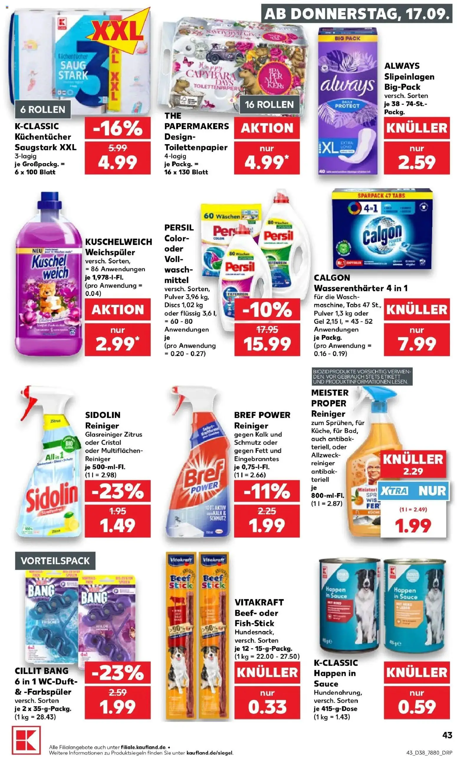 Prospekt Kaufland ab 14.09.2026 » Angebote Online zum Blättern | Seite: 55 | Produkte: Kuschelweich, Kalk, Weichspüler, Persil