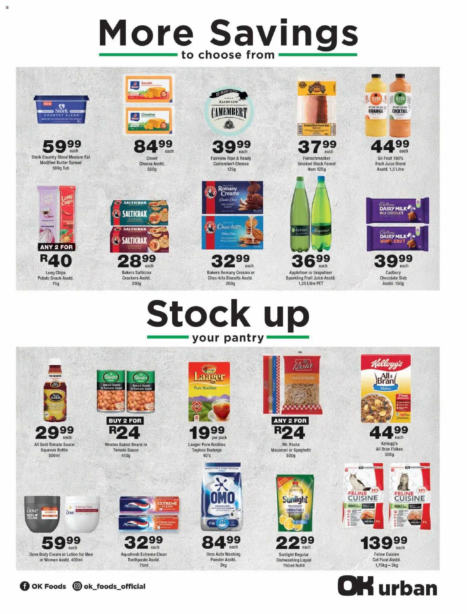 New OK Foods catalogue – valid from 15/07/2026 | Page: 3 | Products: Cheese, Biscuits, Cat food, Lotion