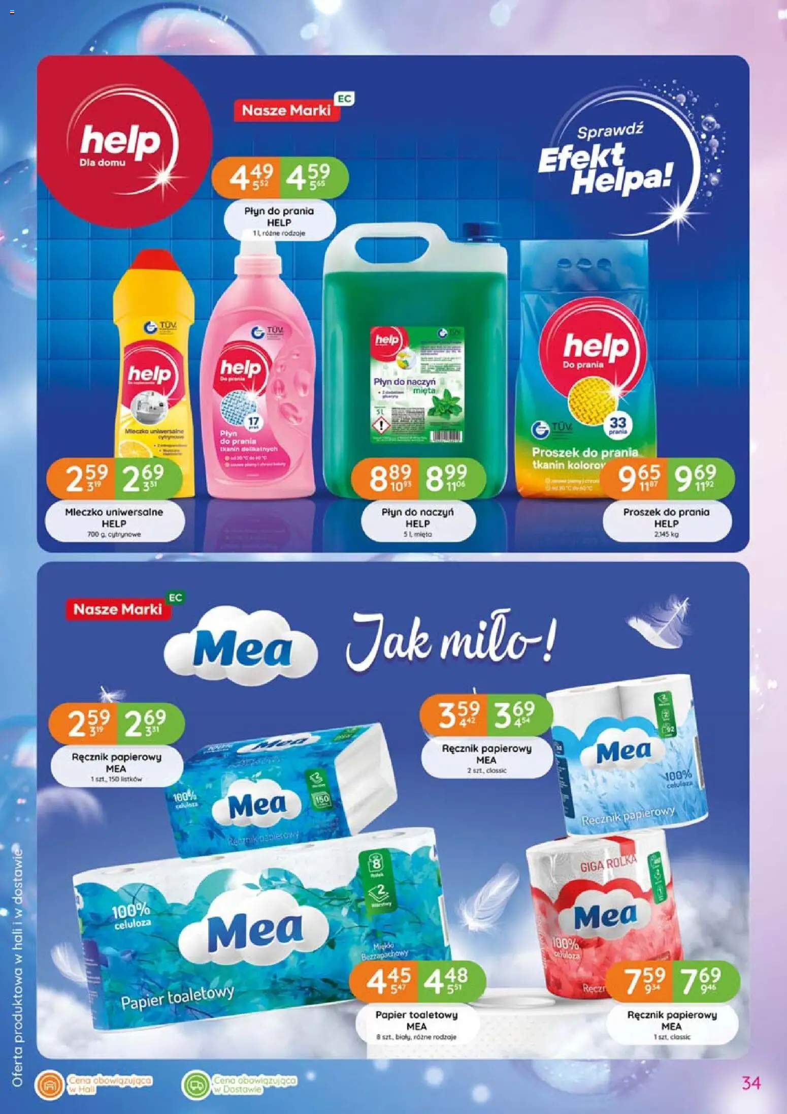 Eurocash gazetka - Katalog Chemiczny od 06.08.2026 | Strona: 34 | Produkty: Proszek, Papier toaletowy, Mięta, Ręcznik papierowy