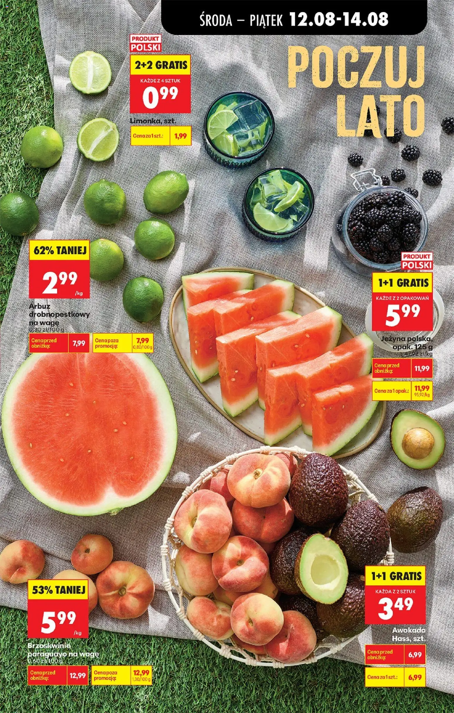 Biedronka gazetka od środy od 12.08.2026 | Strona: 31 | Produkty: Arbuz, Brzoskwinie, Awokado