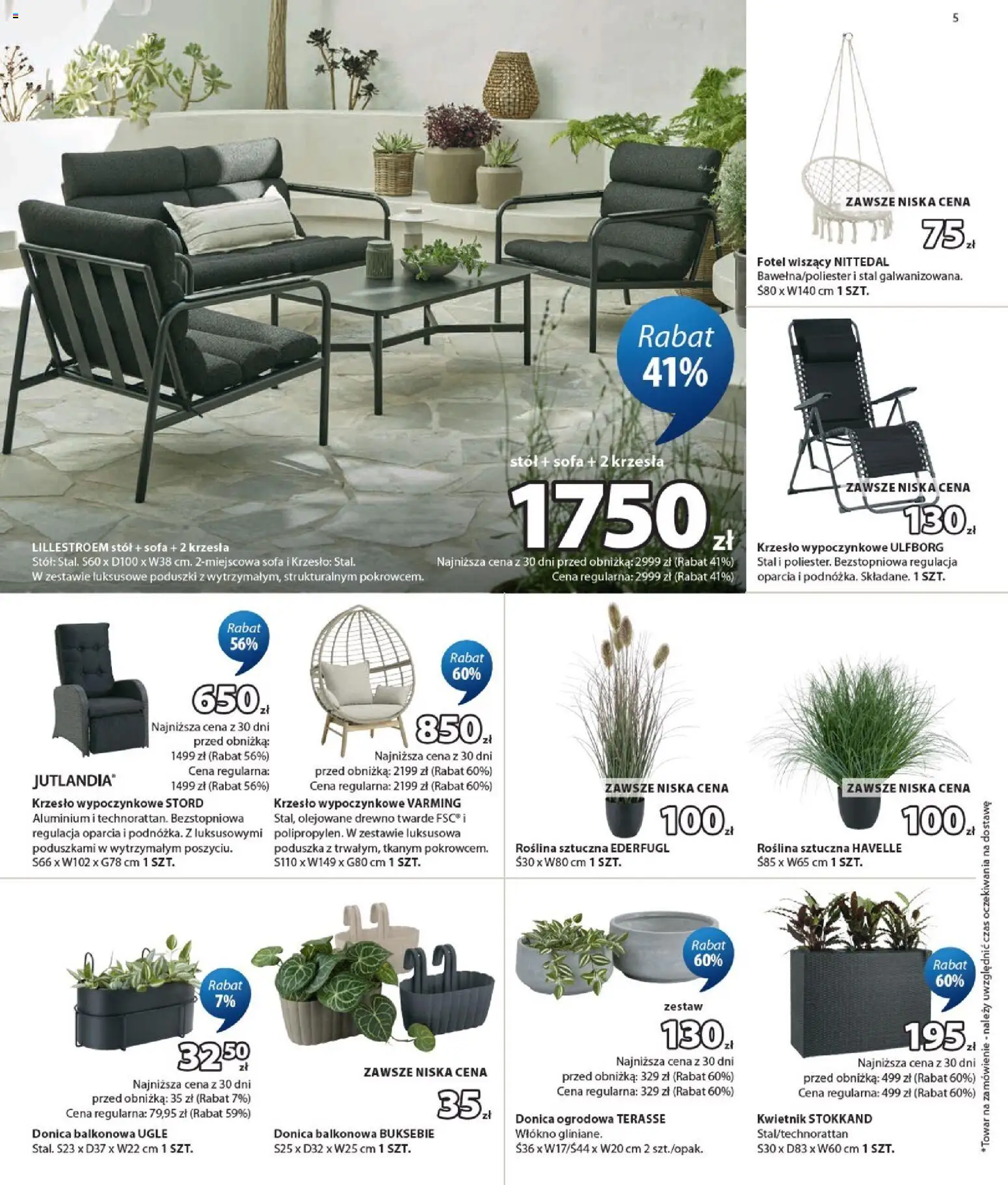 JYSK gazetka od 01.07.2026 | Strona: 5 | Produkty: Poduszka, Fotel, Stół, Krzesło