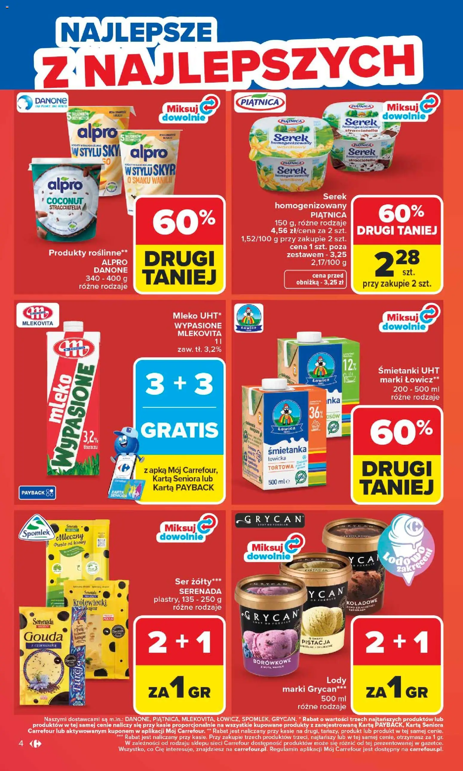 Carrefour gazetka od 04.05.2026 | Strona: 6 | Produkty: Serek homogenizowany, Alpro, Rosliny, Mleko