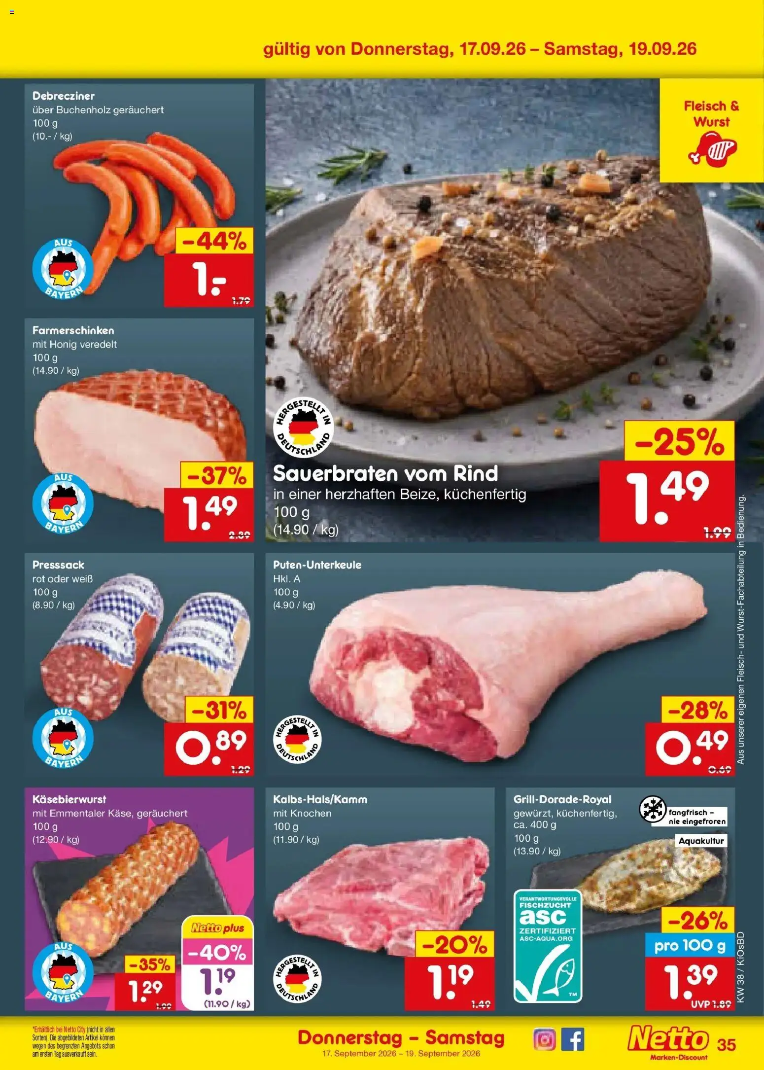 Netto Marken-Discount Prospekt Mistelbach – gültig ab 14.09.2026 | Seite: 49 | Produkte: Wurst, Fleisch