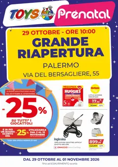 Anteprima del volantino Toys Center volantino Nuova Apertura Palermo valido a partire dal 29/10/2026