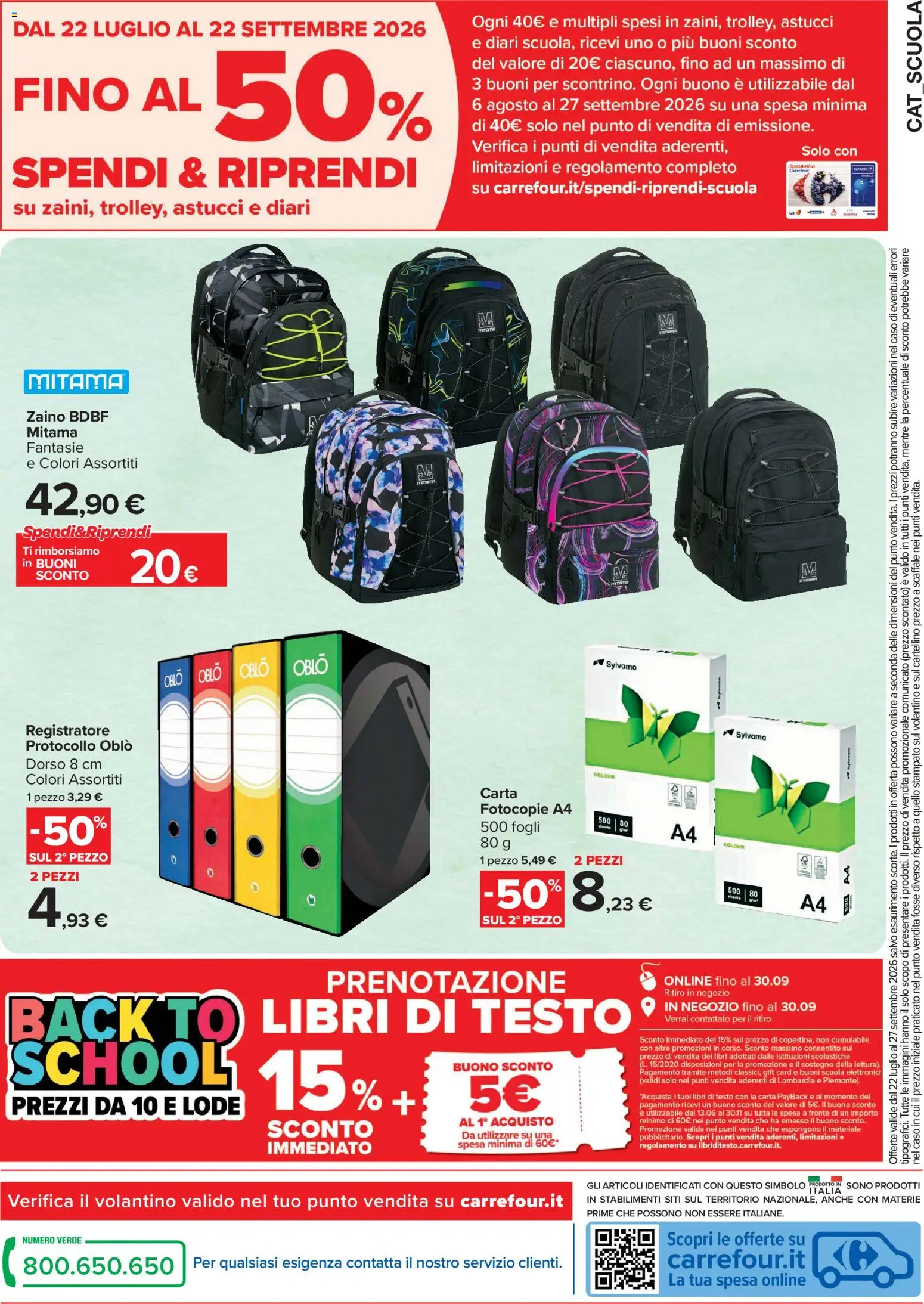 Volantino Carrefour del 22/07/2026 | Pagina: 8 | Prodotti: Zaino, Scaffale