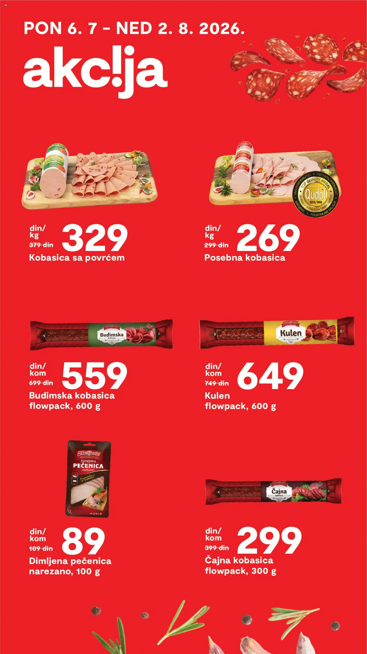 Matijevic katalog - važi od 10.07.2026 | Strana: 13 | Proizvode: Kulen, Budimska kobasica, Kobasica, Pečenica