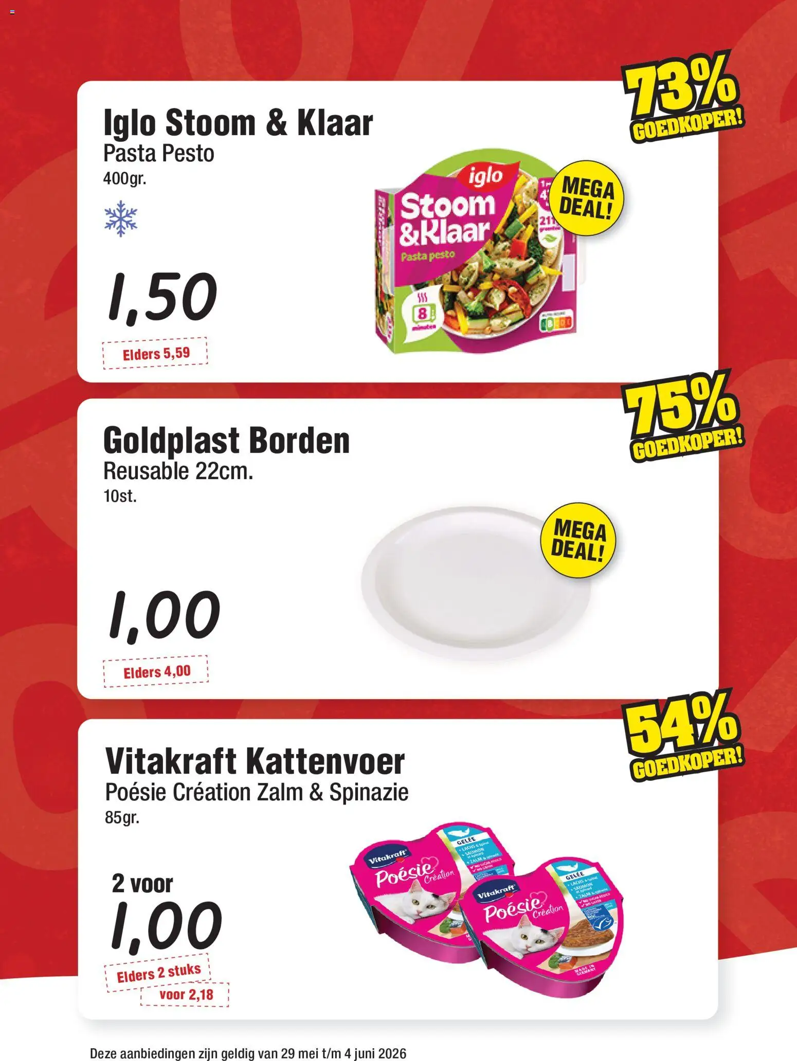 {H1} | Pagina: 6 | Producten: Spinazie, Pasta, Zalm, Ciabatta