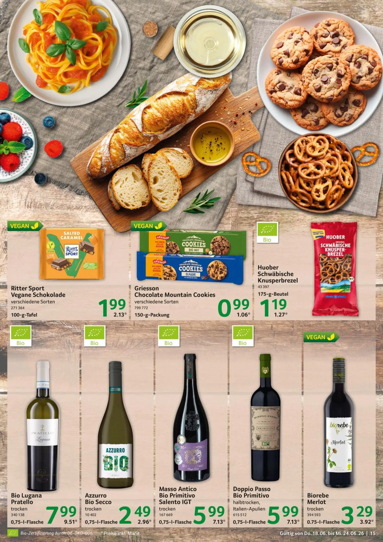 Selgros Prospekt – gültig ab 18.06.2026 | Seite: 15 | Produkte: Schokolade, Merlot, Ritter sport, Doppio Passo