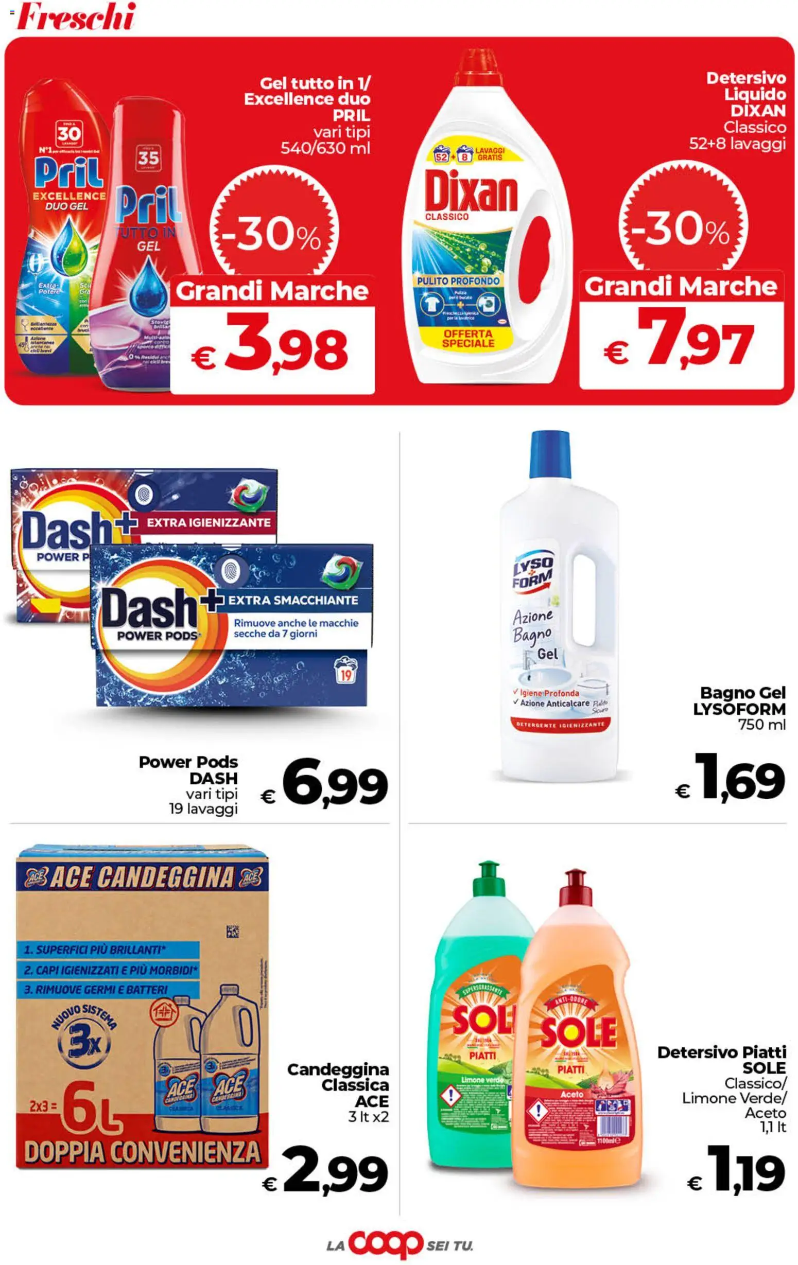 Volantino COOP del 18.06.2026 | Pagina: 35 | Prodotti: Detergente, Candeggina, Anticalcare, Aceto