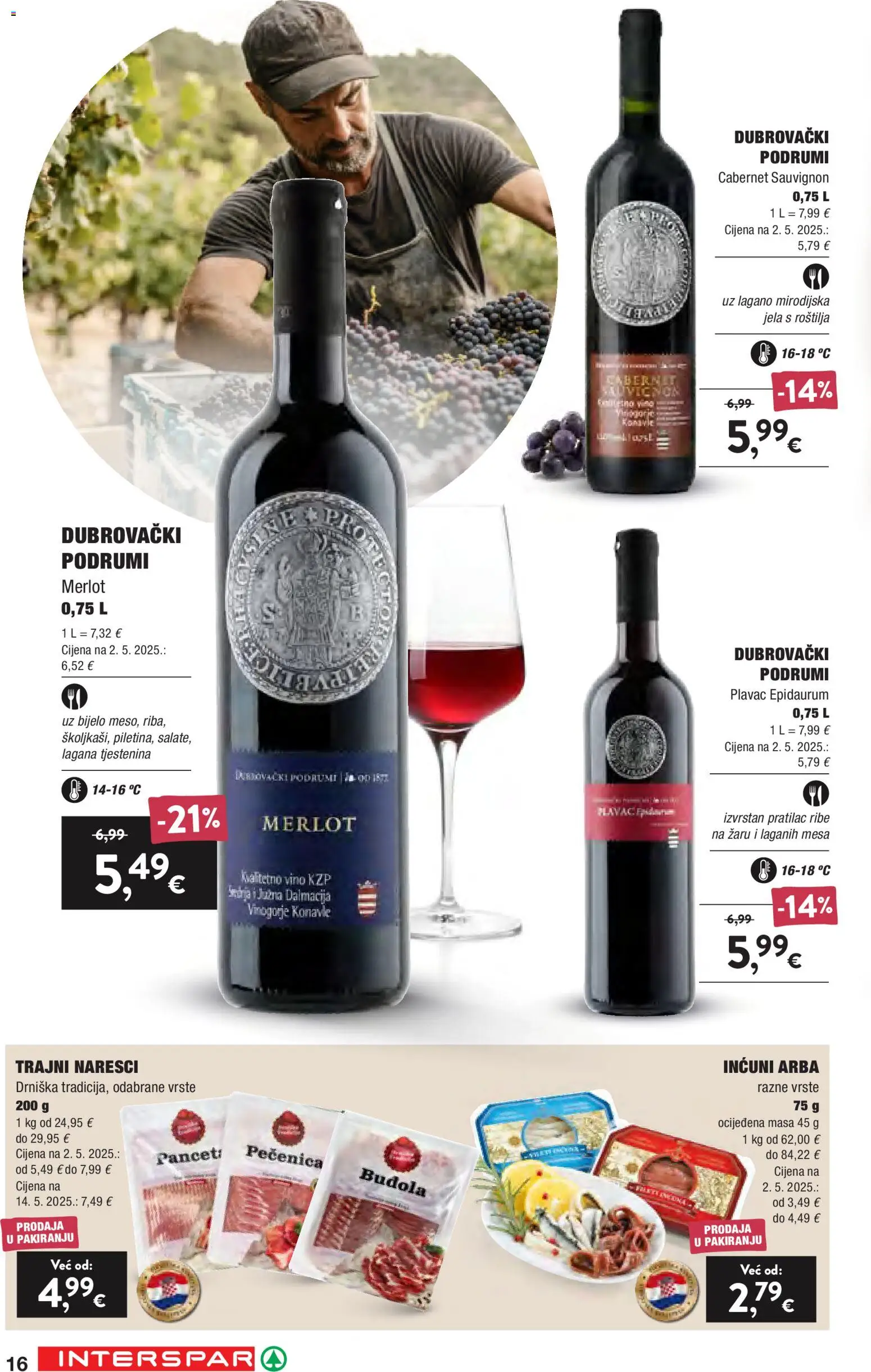 Interspar katalog | vrijedi od 16.09.2026 | Stranica: 16 | Proizvodi: Pečenica, Vino, Buđola, Tjestenina