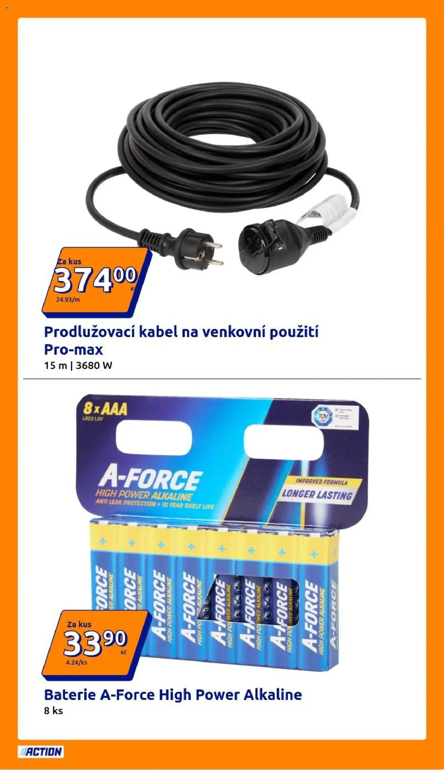 Action leták od 05.08.2026 | Strana: 23 | Produkty: Kabel, Prodlužovací kabel, Baterie