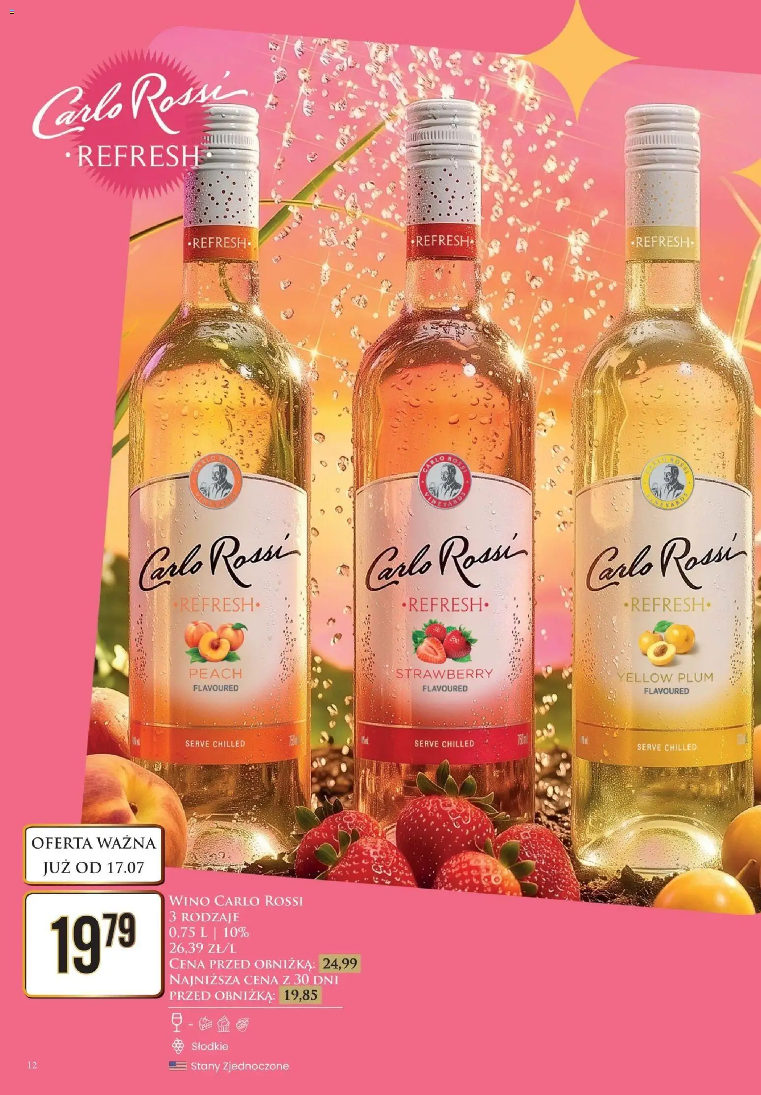 Dino gazetka alkoholowa od 17.07.2026 | Strona: 12 | Produkty: Wino, Carlo Rossi