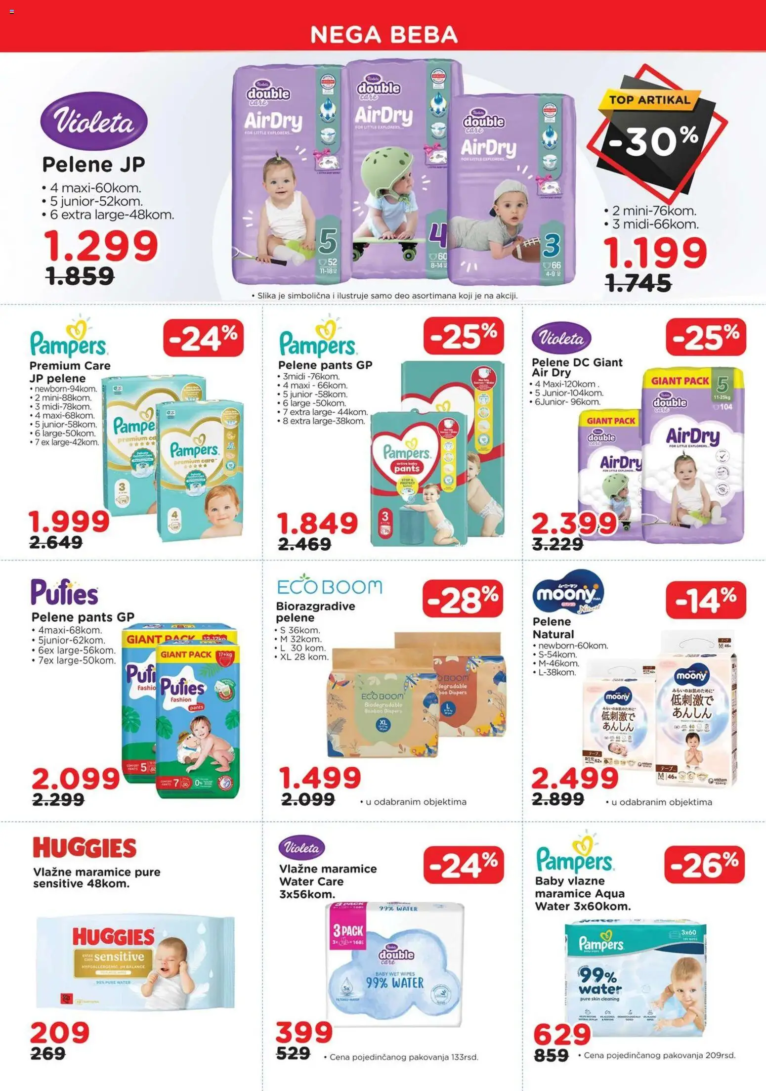 Aksa katalog - važi od 01.07.2026 | Strana: 8 | Proizvode: Pampers, Vlažne maramice, Pelene