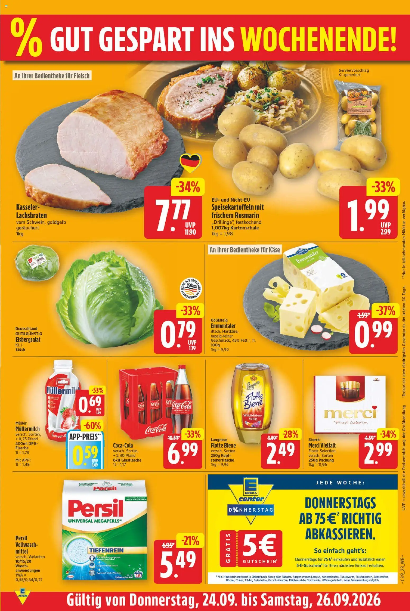 E center Prospekt – gültig ab 21.09.2026 | Seite: 28 | Produkte: Coca cola, Cola, Käse, Fleisch