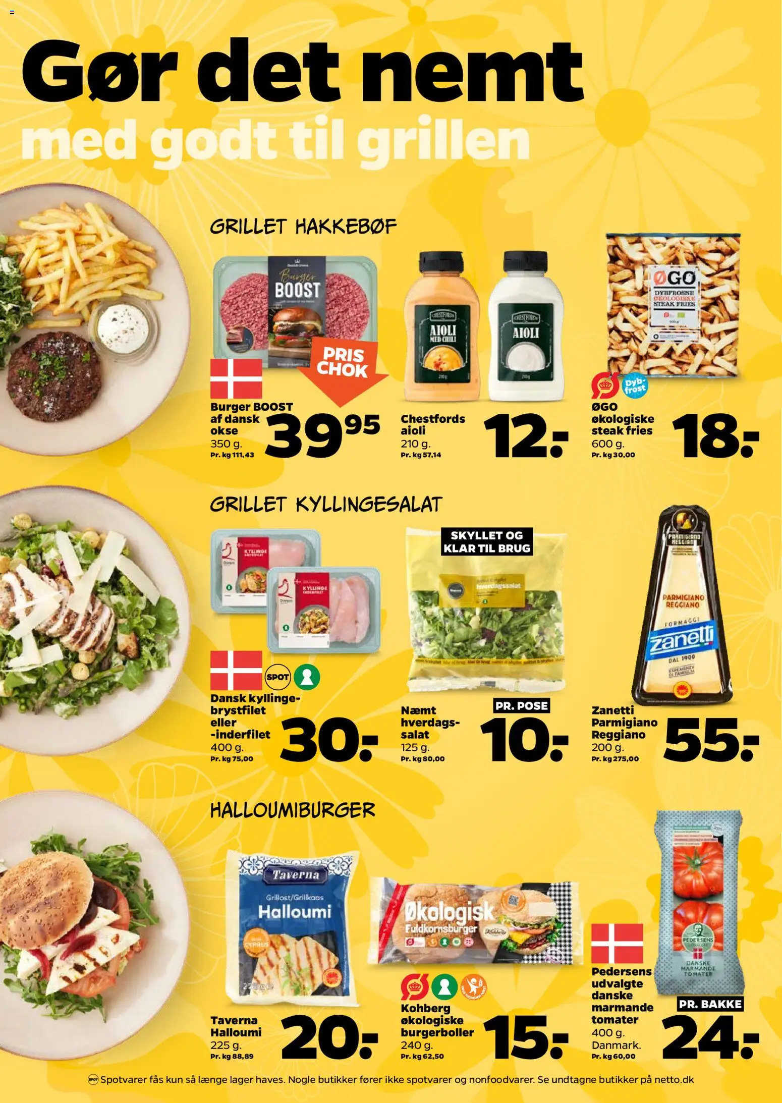 Netto tilbudsavis – gyldig fra 27/06/2026 | Side: 3 | Produkter: Tomater, Salat, Burgerboller