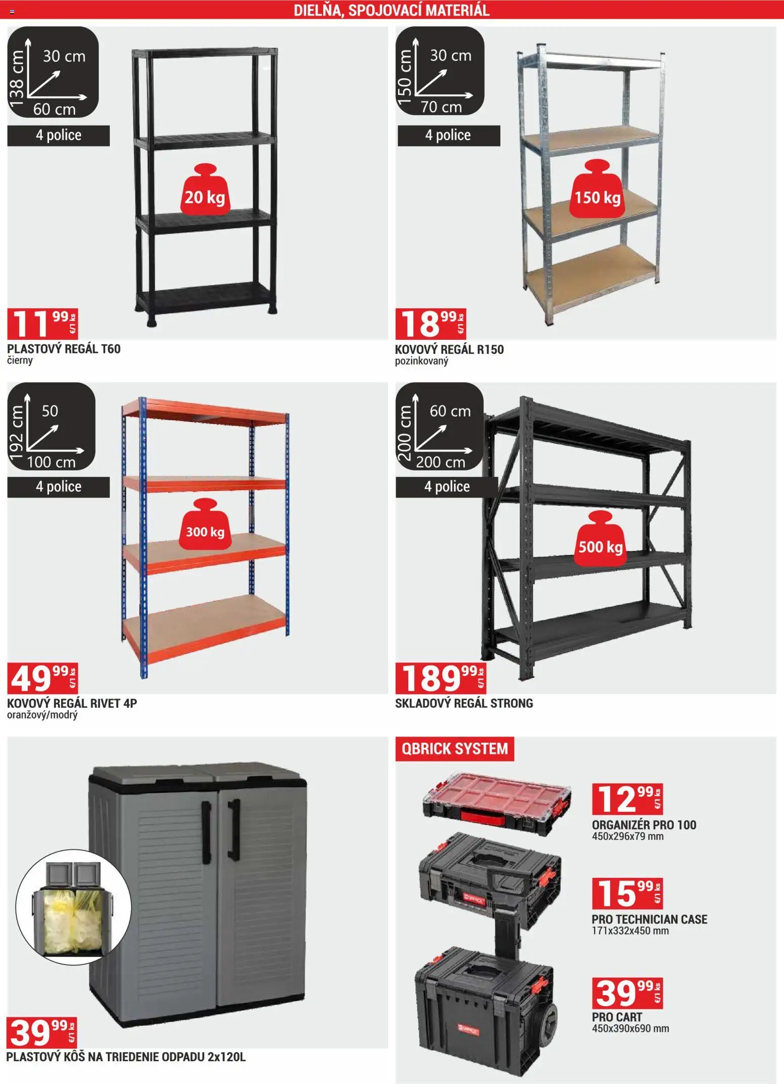 Nové Merkury Market akcie – leták je platný od 01.07.2026 | Strana: 31 | Produkty: Organizér, Kovový regál, Regál, Police