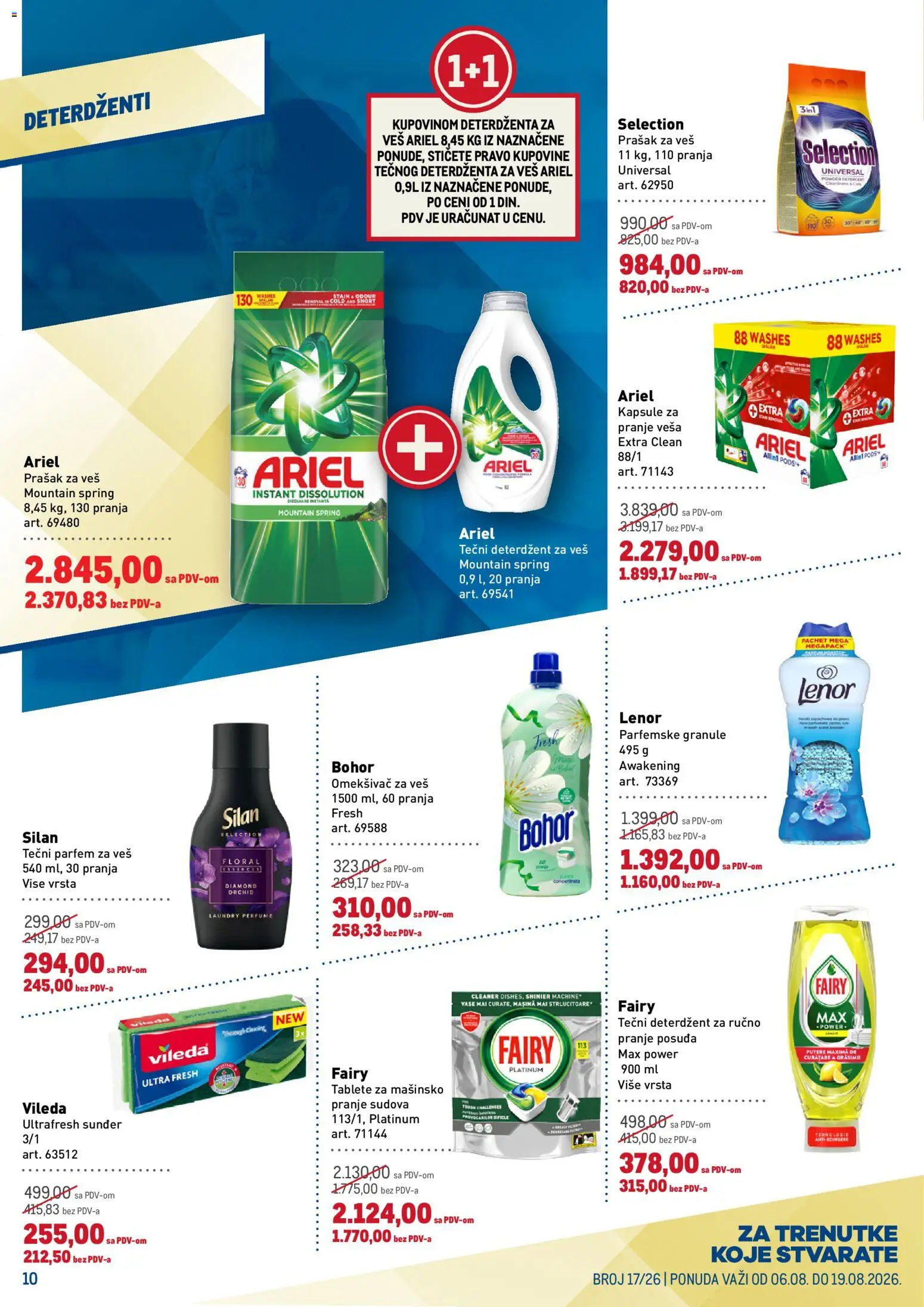 Metro katalog - važi od 06.08.2026 | Strana: 10 | Proizvode: Deterdžent, Kapsule, Granule, Vileda