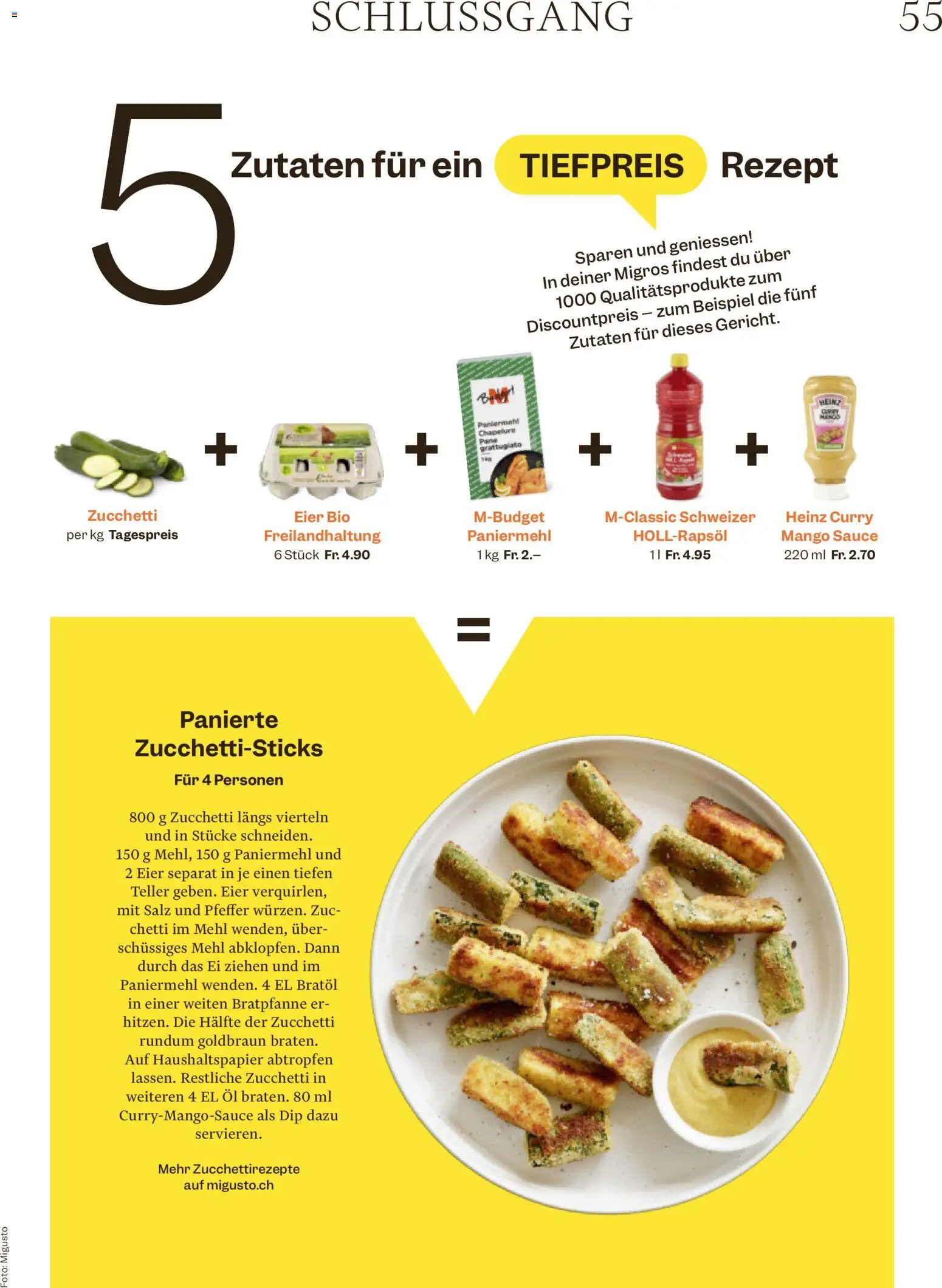 Migros aktionen Magazin – gültig ab 30.09.2026 | Seite: 55 | Produkte: Mehl, Zucchini, Eier, Salz