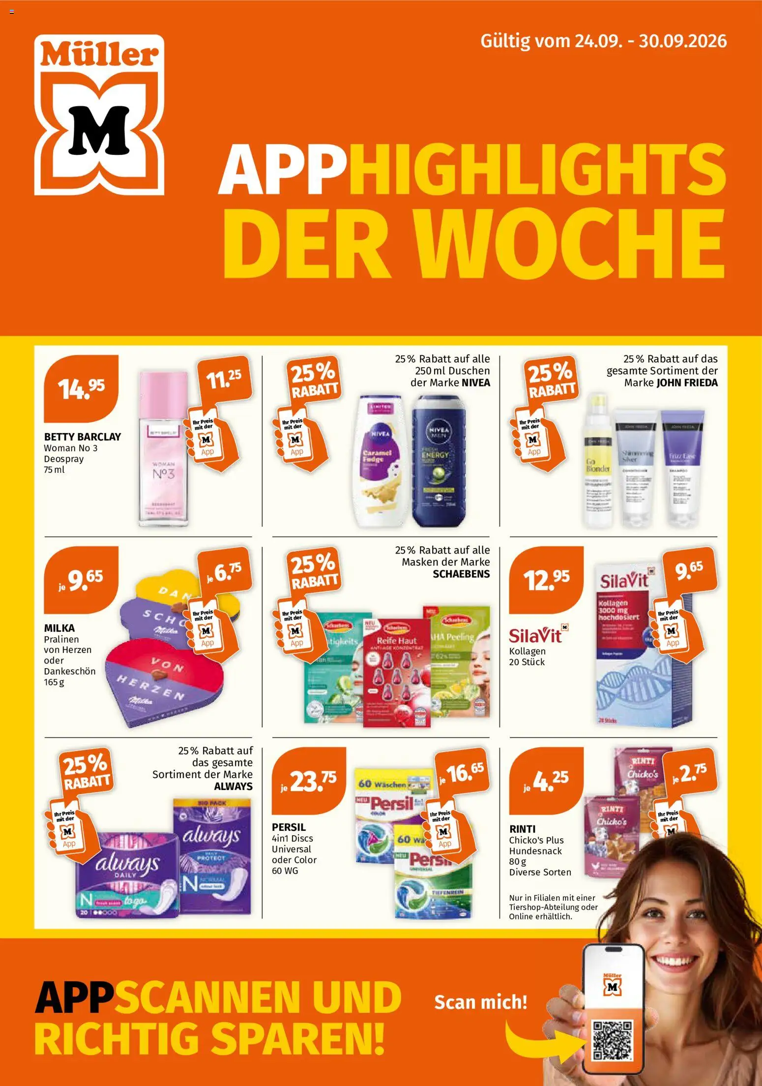 Müller aktionen – gültig ab 24.09.2026 | Seite: 1 | Produkte: Peeling, Deospray