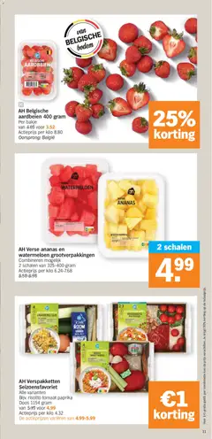 AH Belgische aardbeien 400 gram, Per bakje - Voorbeeld van een folder van Albert Heijn, geldig van 15.06.2026 | Pagina: 11 | Producten: Zalm, Lasagne, Watermeloen, Kan