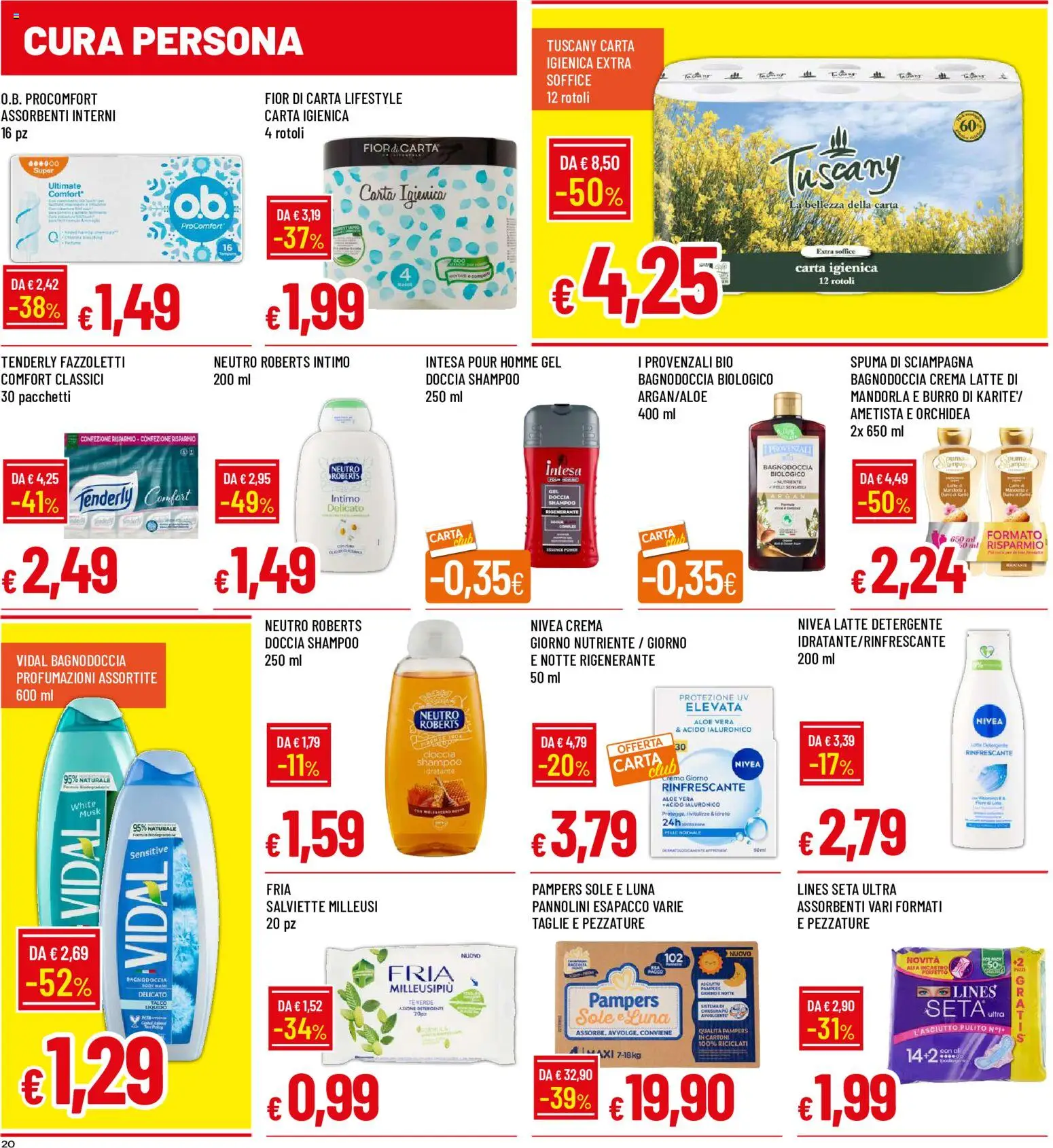 Volantino Galassia del 06/08/2026 | Pagina: 20 | Prodotti: Crema, Tè, Fazzoletti, Latte
