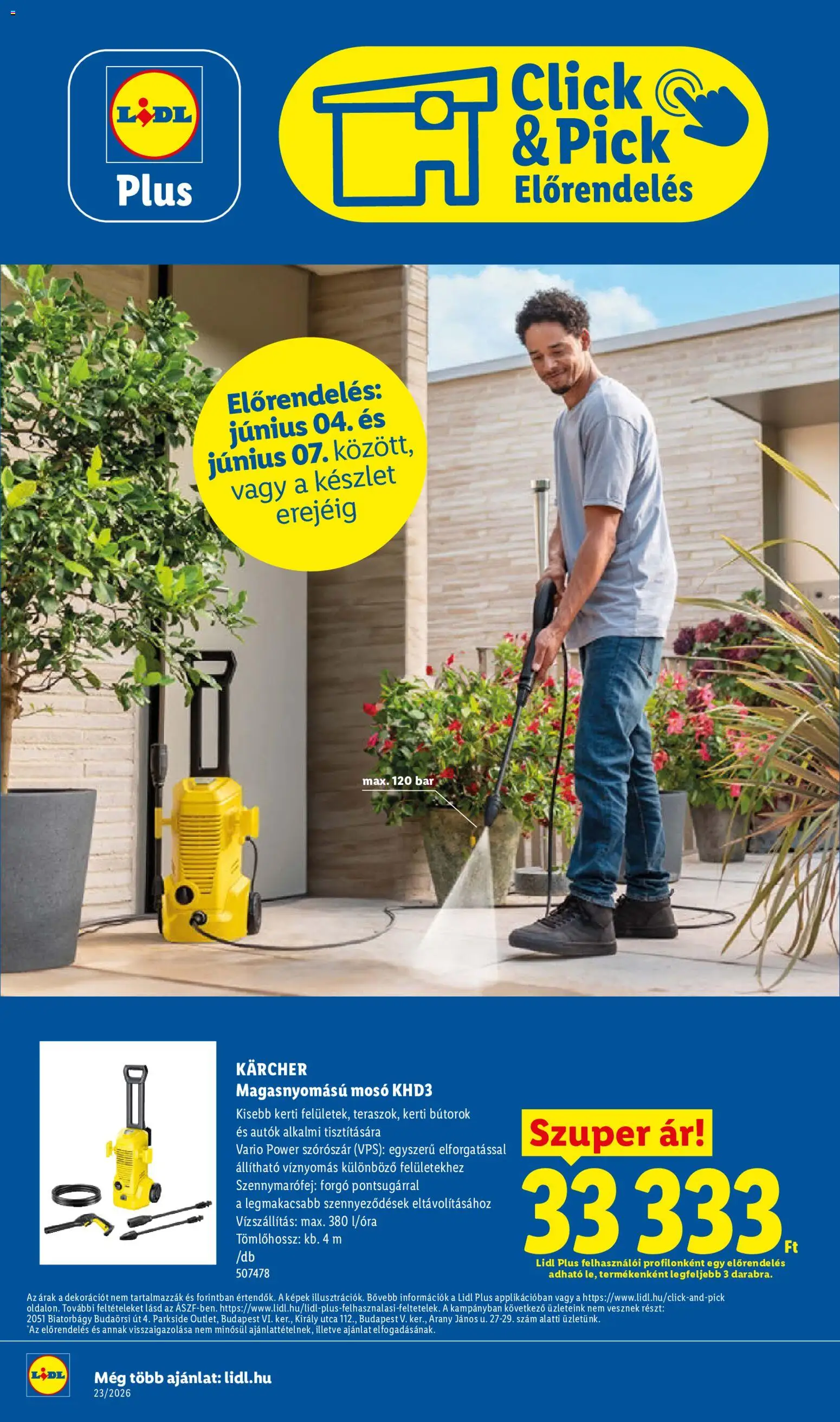 Lidl akciós ujság - amely érvényes a következő dátumtól: 04.06.2026 | Oldal: 18 | Termékek: Parkside, Pick, Kerti bútorok, Magasnyomású mosó
