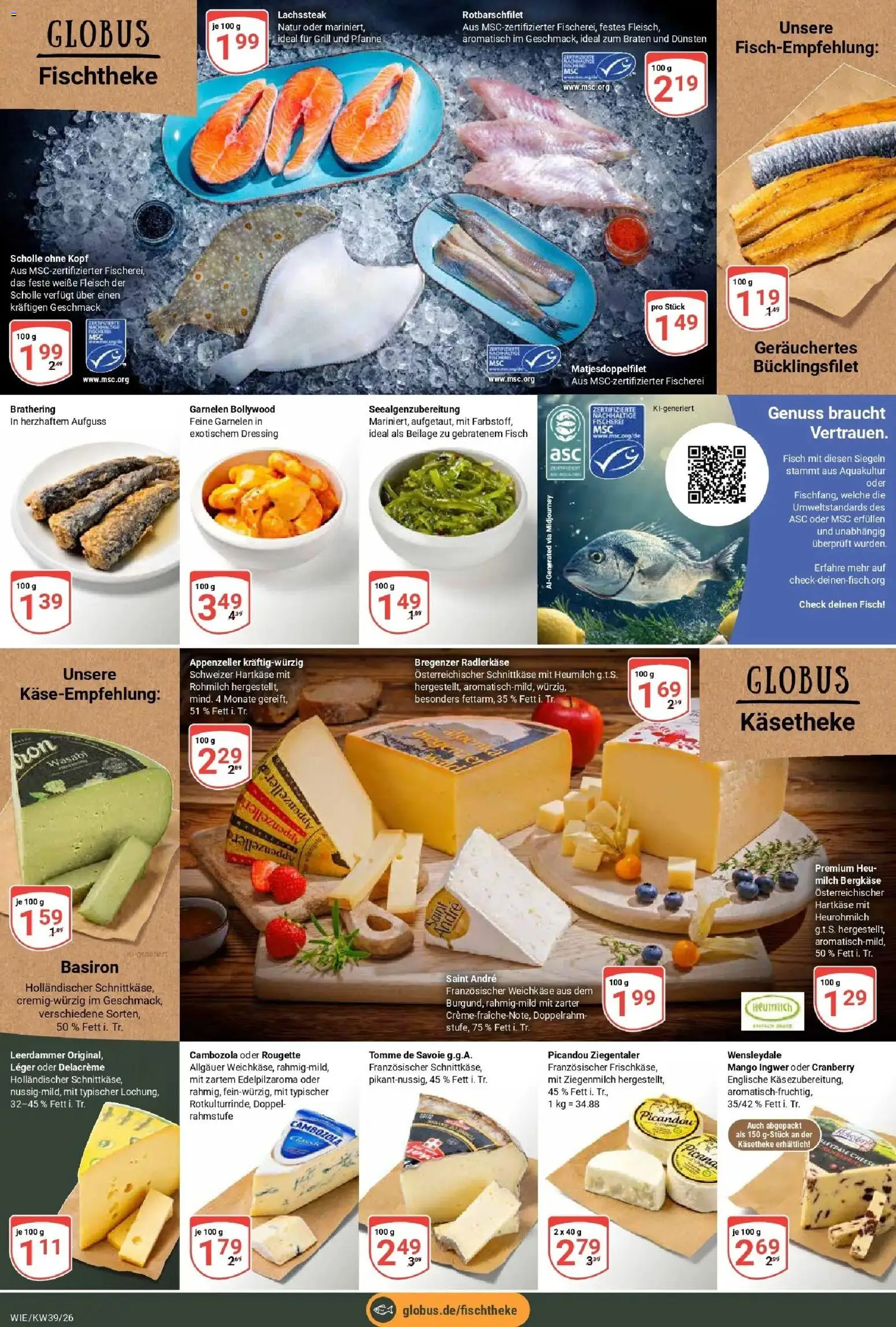 Globus Prospekt Waghäusel (ab 21.09.2026) » Angebote online | Seite: 11 | Produkte: Milch, Garnelen, Fisch, Fleisch