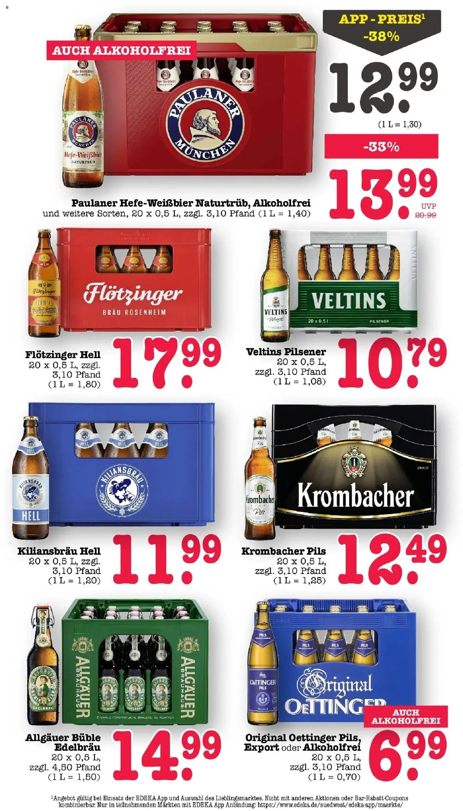 Edeka prospekt Bühlertal – gültig ab 22.06.2026 | Seite: 51 | Produkte: Weißbier, Oettinger, Hefe weissbier, Paulaner