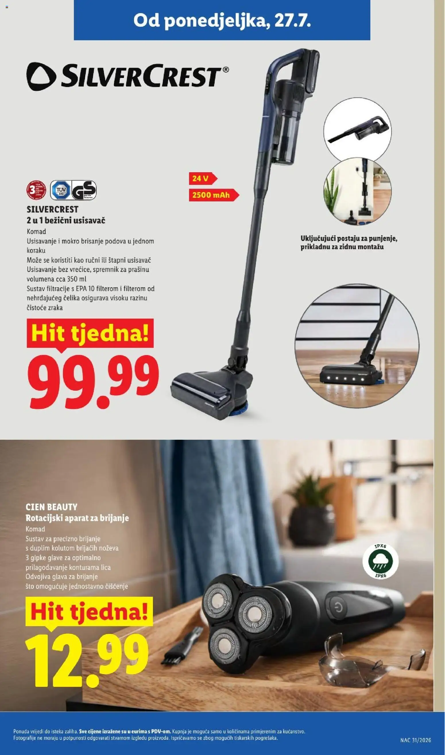 Lidl katalog | vrijedi od 23.07.2026 | Stranica: 27 | Proizvodi: Usisavač