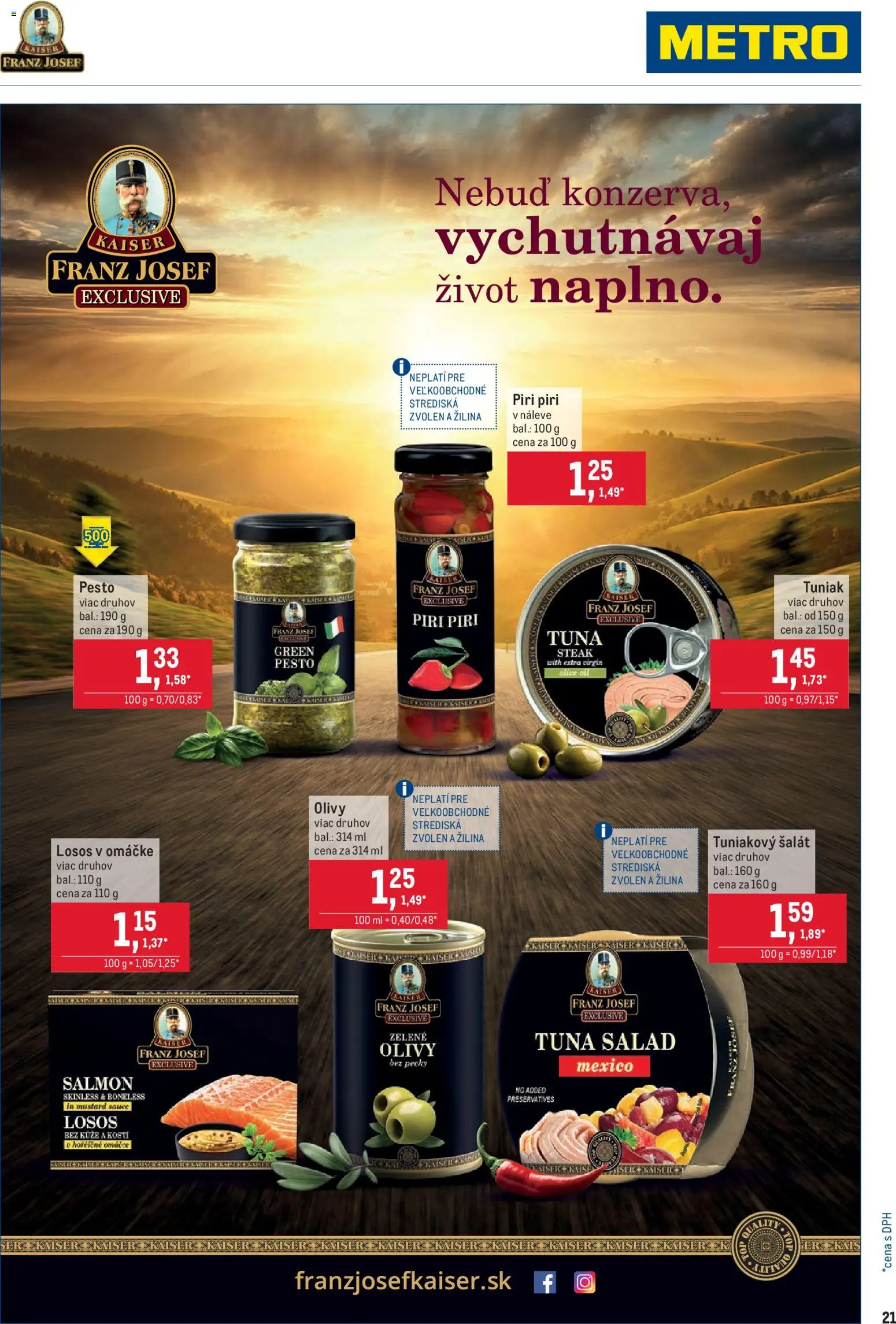 Nové Metro akcie – leták je platný od 26.08.2026 | Strana: 21 | Produkty: Tuniak, Šalát, Tuniakový šalát, Pesto