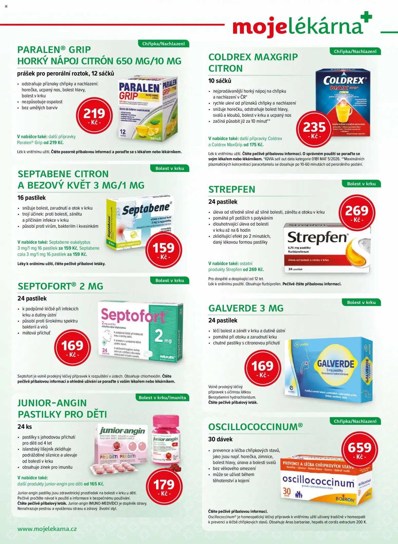 Moje lékárna leták od 12.09.2026 | Strana: 4 | Produkty: Eukalyptus, Citron, Oscillococcinum, Cola