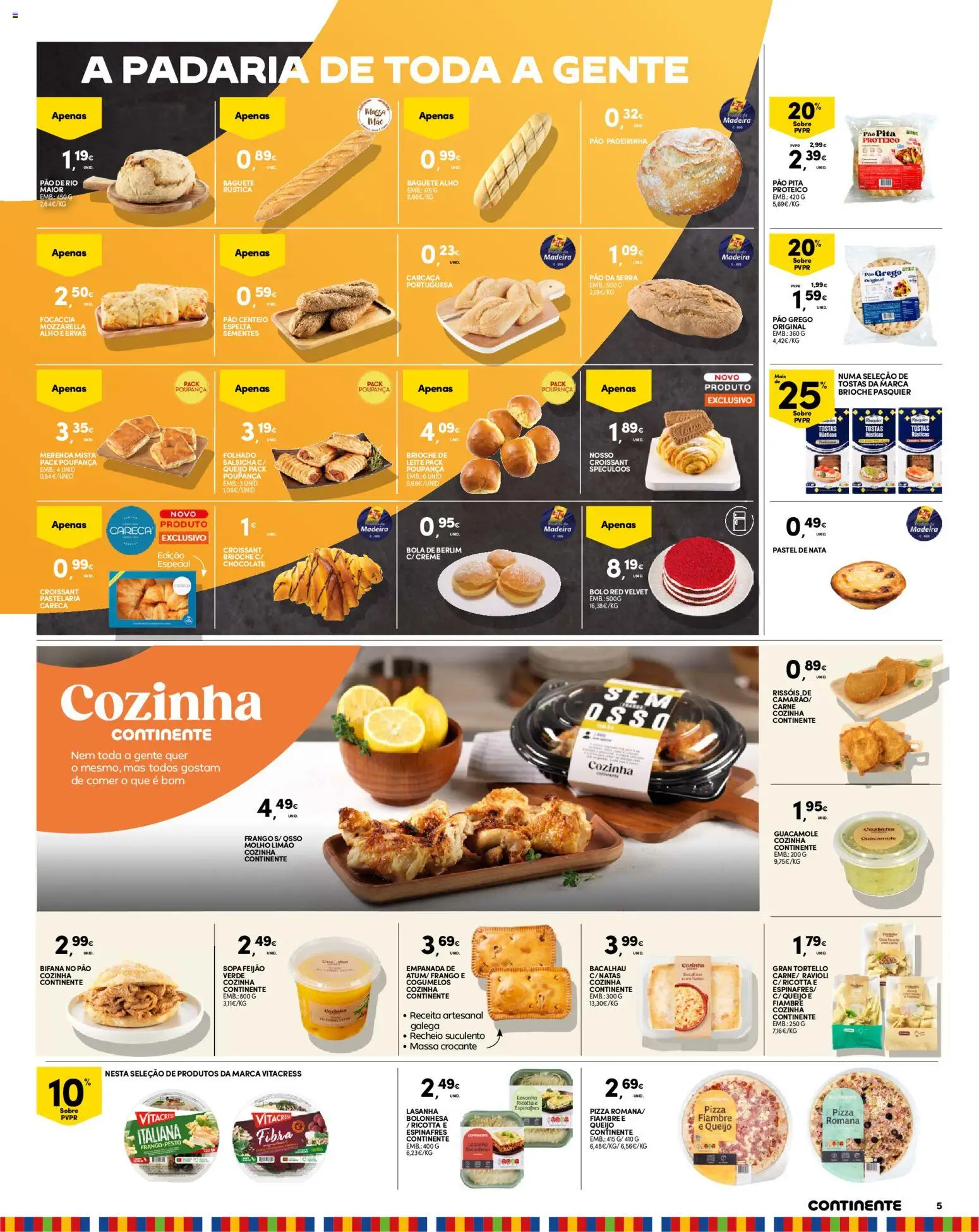Continente Madeira │ válido de 28/07/2026 | Página: 5 | Produtos: Leite, Pão, Carne, Cogumelos