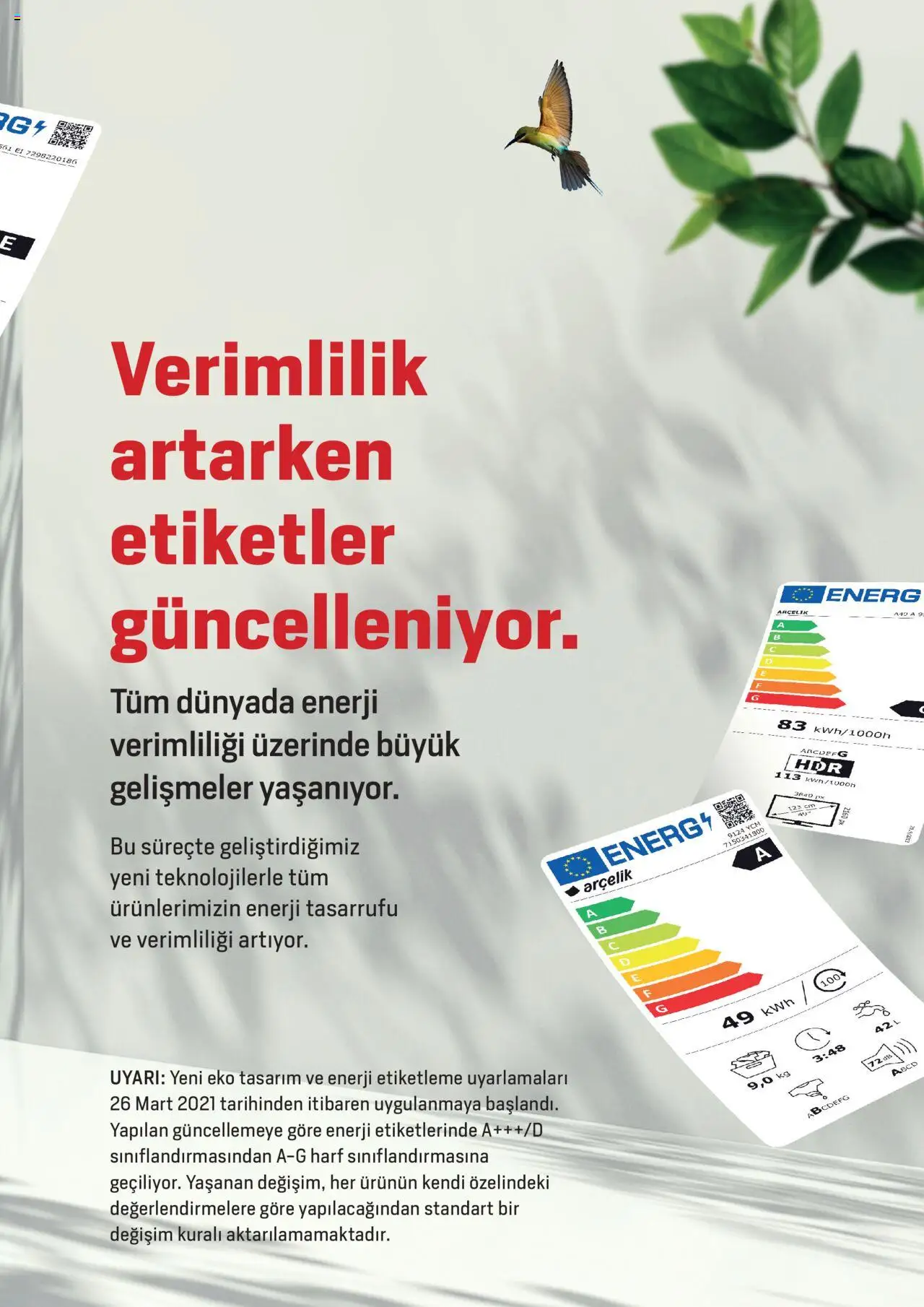 Arçelik - Enerji Sınıflandırmaları - 19 Şubat 2024 tarihinden itibaren geçerlidir | Sayfa: 3