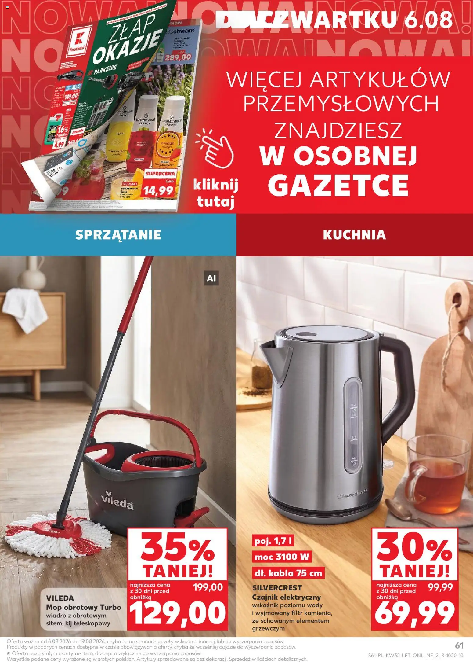 Kaufland Polsko leták od 06.08.2026 | Strana: 61 | Produkty: Sodastream, Mop, Tonic, Stan